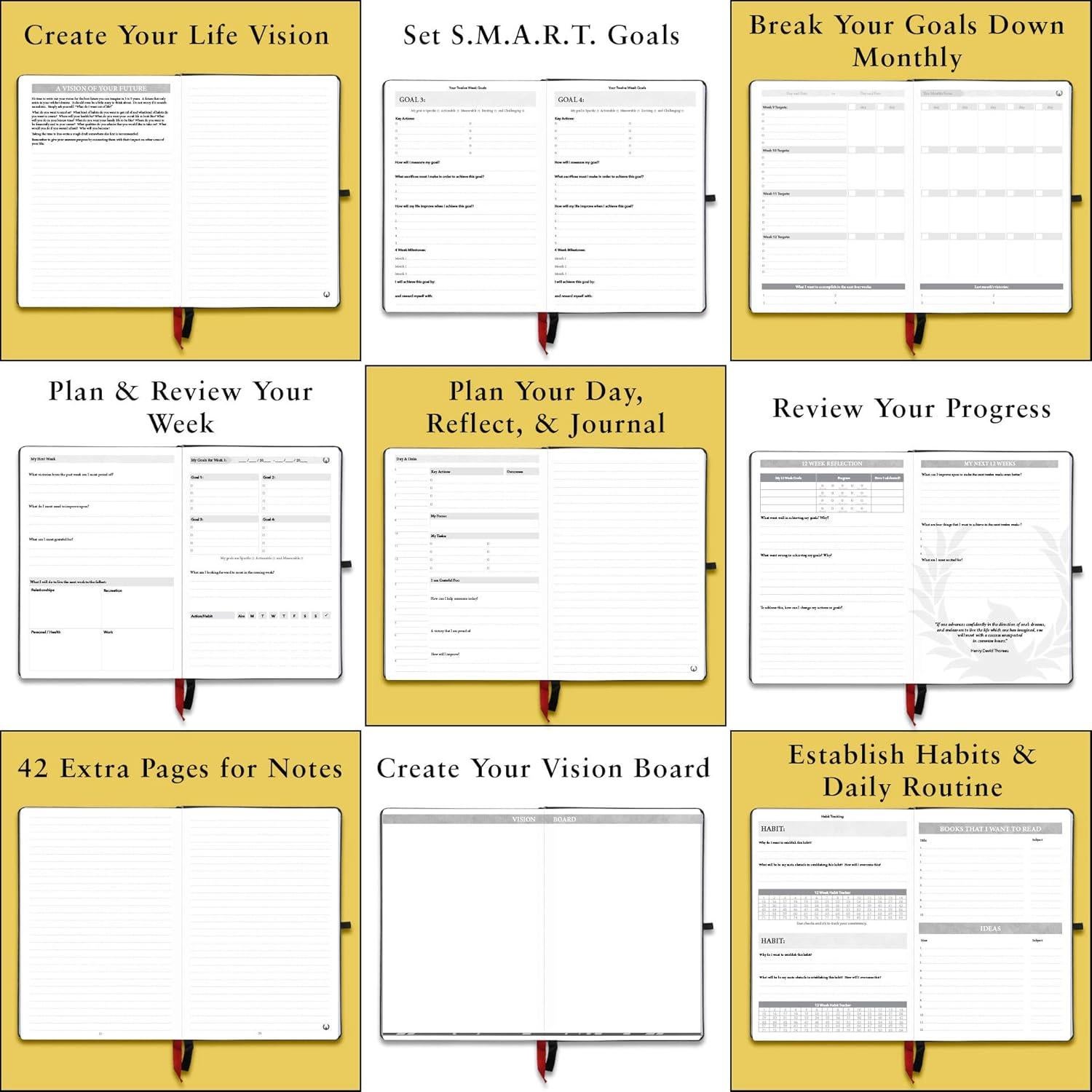 Planificador Diario Phoenix - Organizador de Metas A5 Tapa Dura