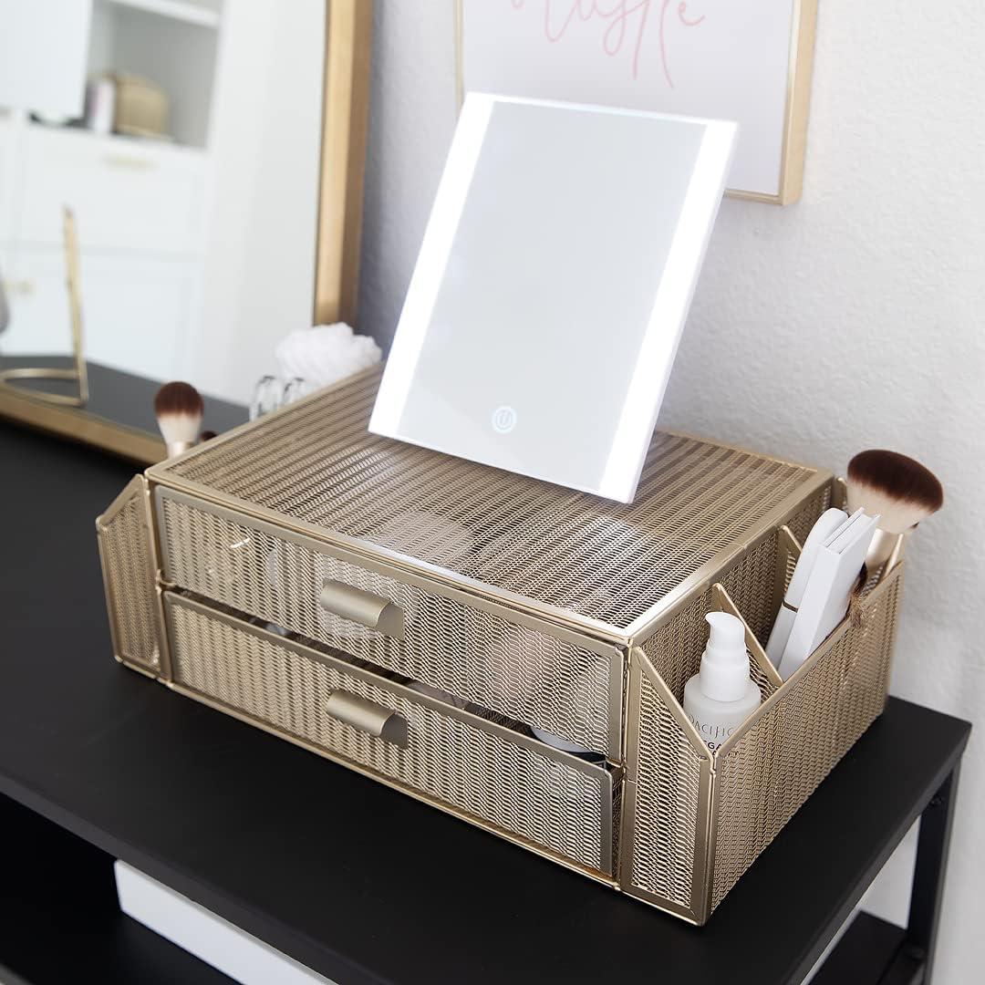 Soporte para Monitor Blu Monaco Dorado con Cajones 2