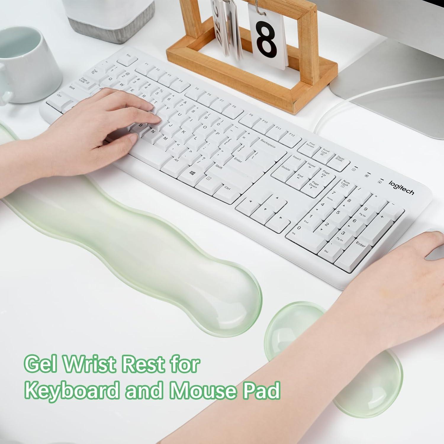 Reposamuñecas de Gel Ergonómico Mosiso Verde Menta 2 Piezas