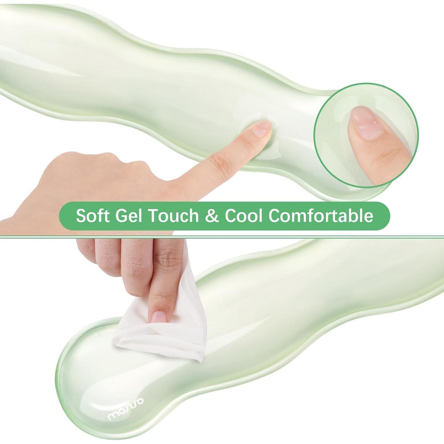 Reposamuñecas de Gel Ergonómico Mosiso Verde Menta 2 Piezas
