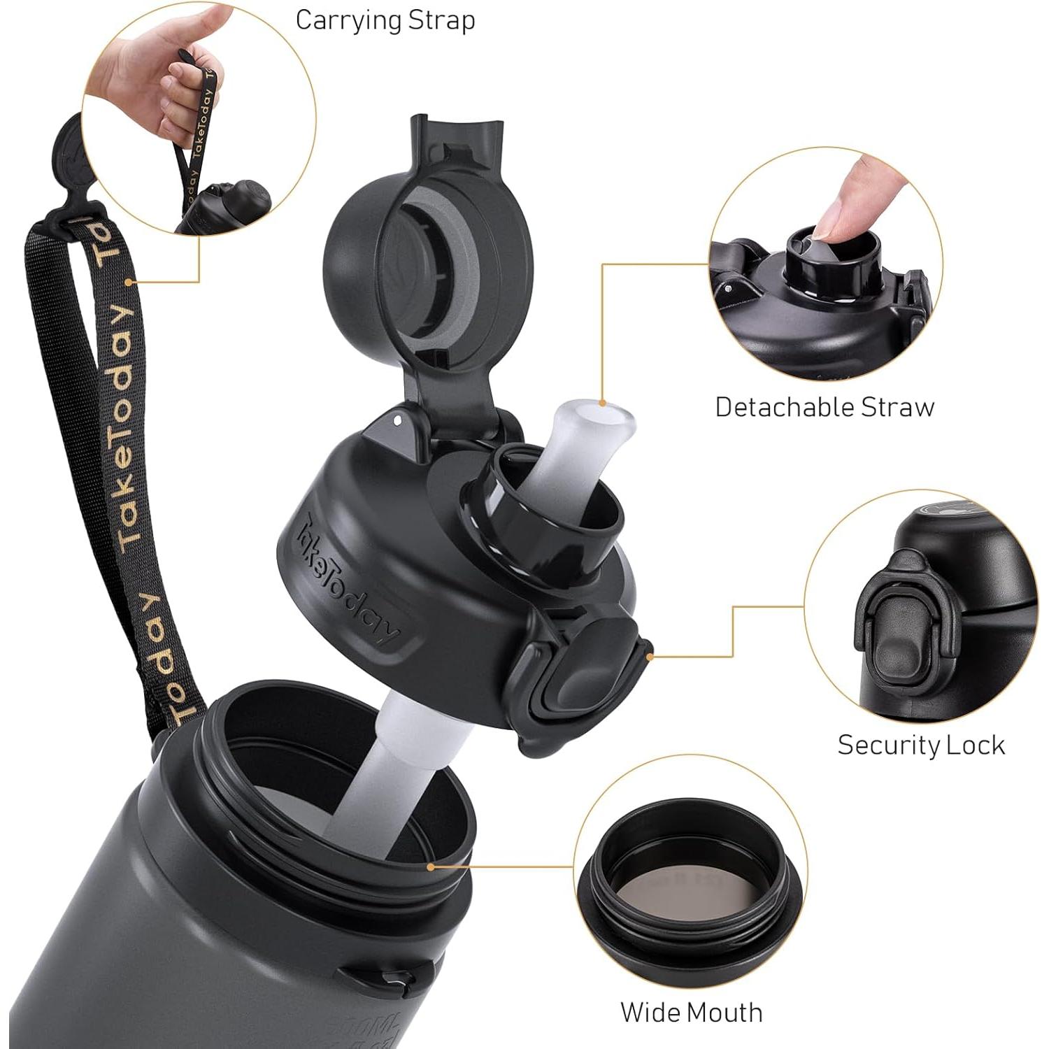 Botella de Agua Plegable TakeToday 600ml Silicona A Prueba de Fugas