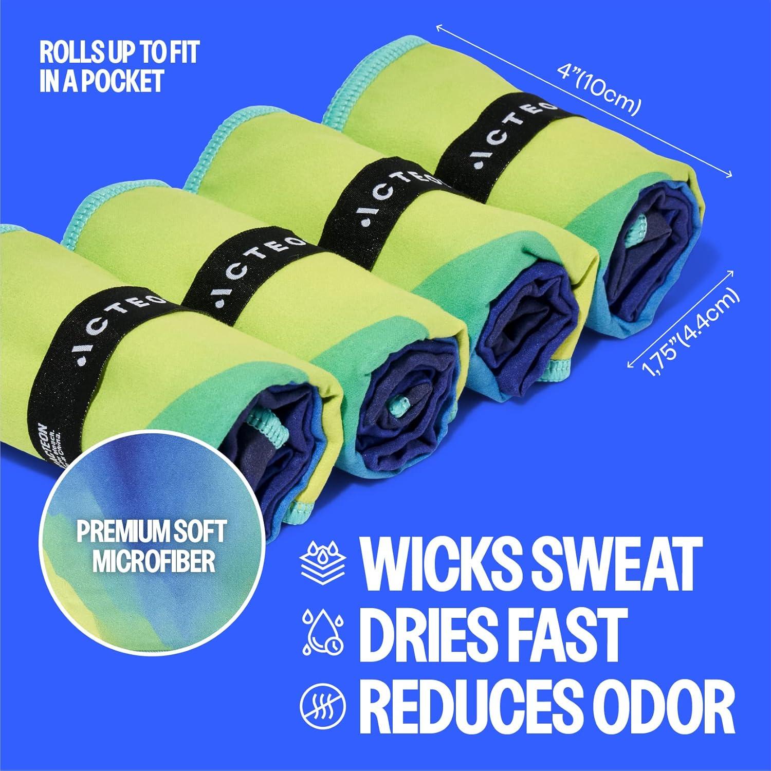 Toalla de Microfibra Acteon 4 Piezas Secado Rápido 60x39cm