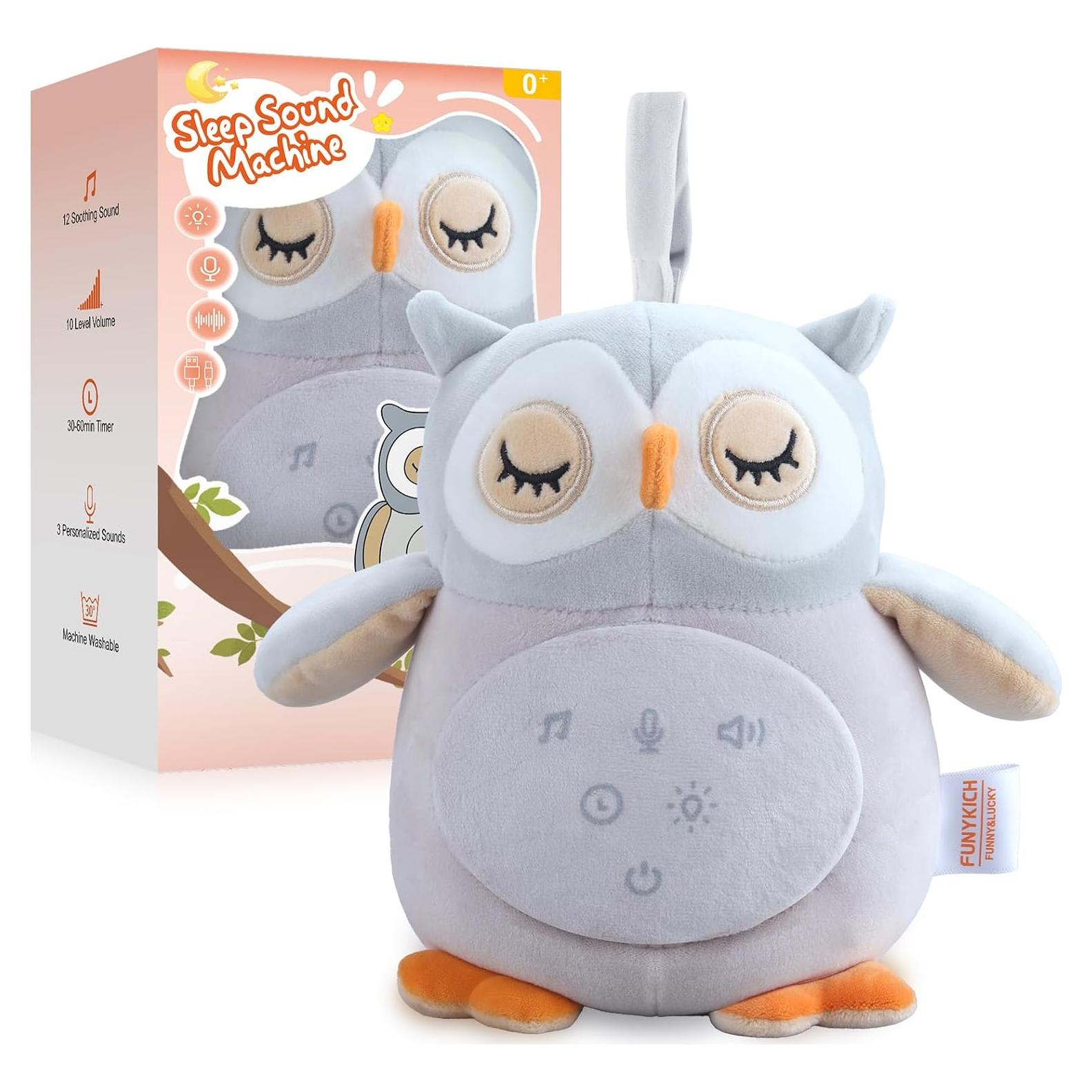 Máquina de Sonido para Bebés FUNYKICH Búho Recargable 12 Sonidos