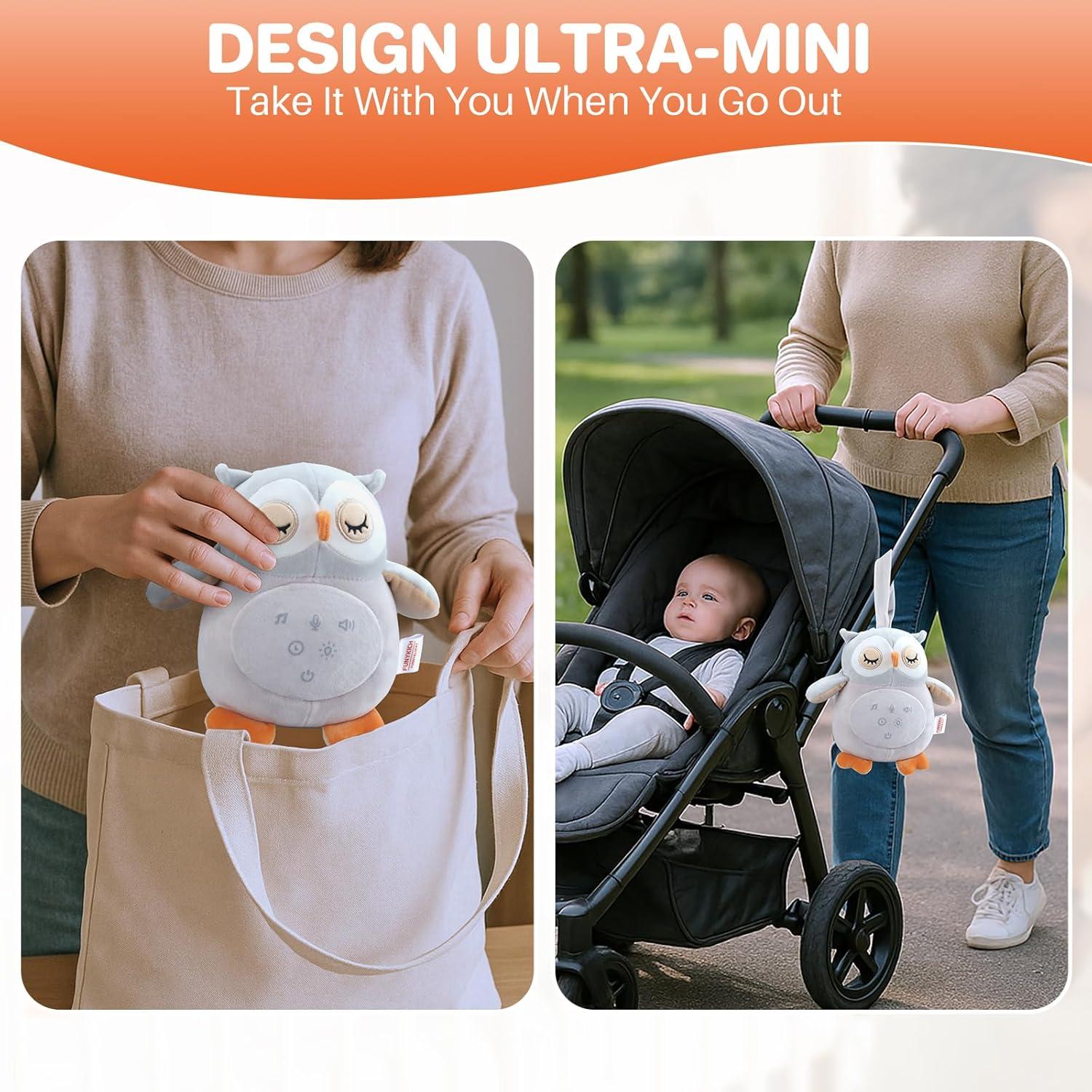 Máquina de Sonido para Bebés FUNYKICH Búho Recargable 12 Sonidos