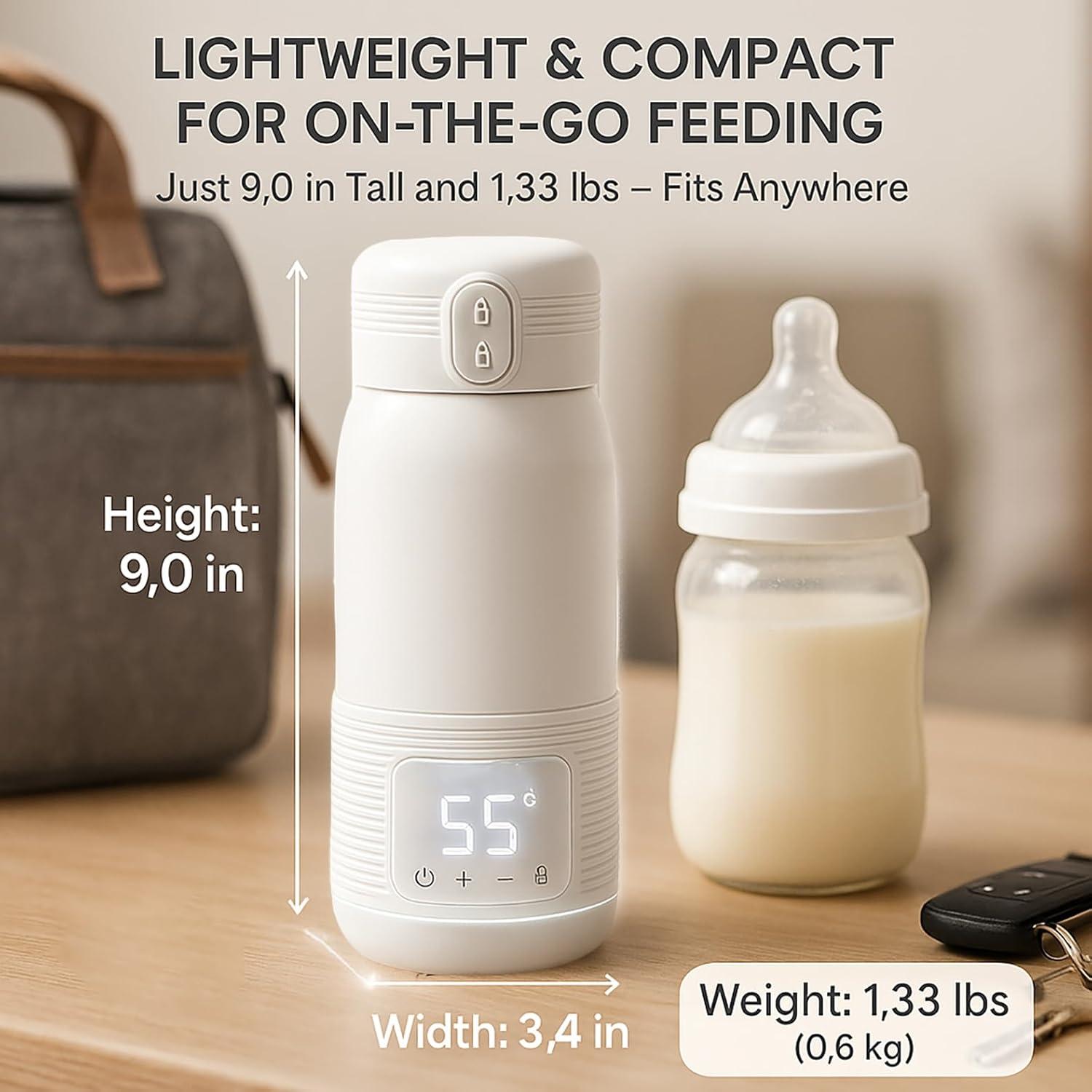 Calentador de Botellas Portátil VEMJO 12oz USB Rápido Blanco