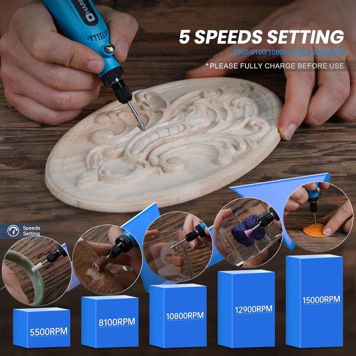 Mini Herramienta Rotativa Inalámbrica HARDELL 3.7V 43 Accesorios