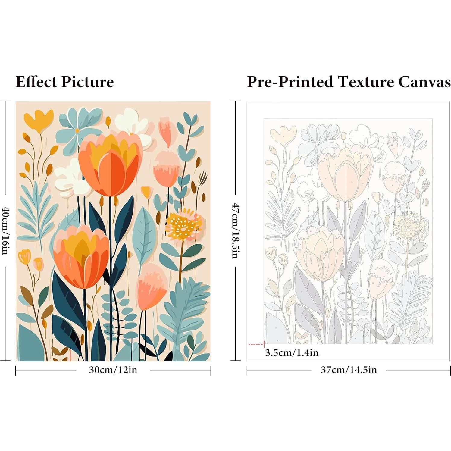 Kit de Pintura por Números Fountor para Adultos - 2 Lienzos 30x40 cm