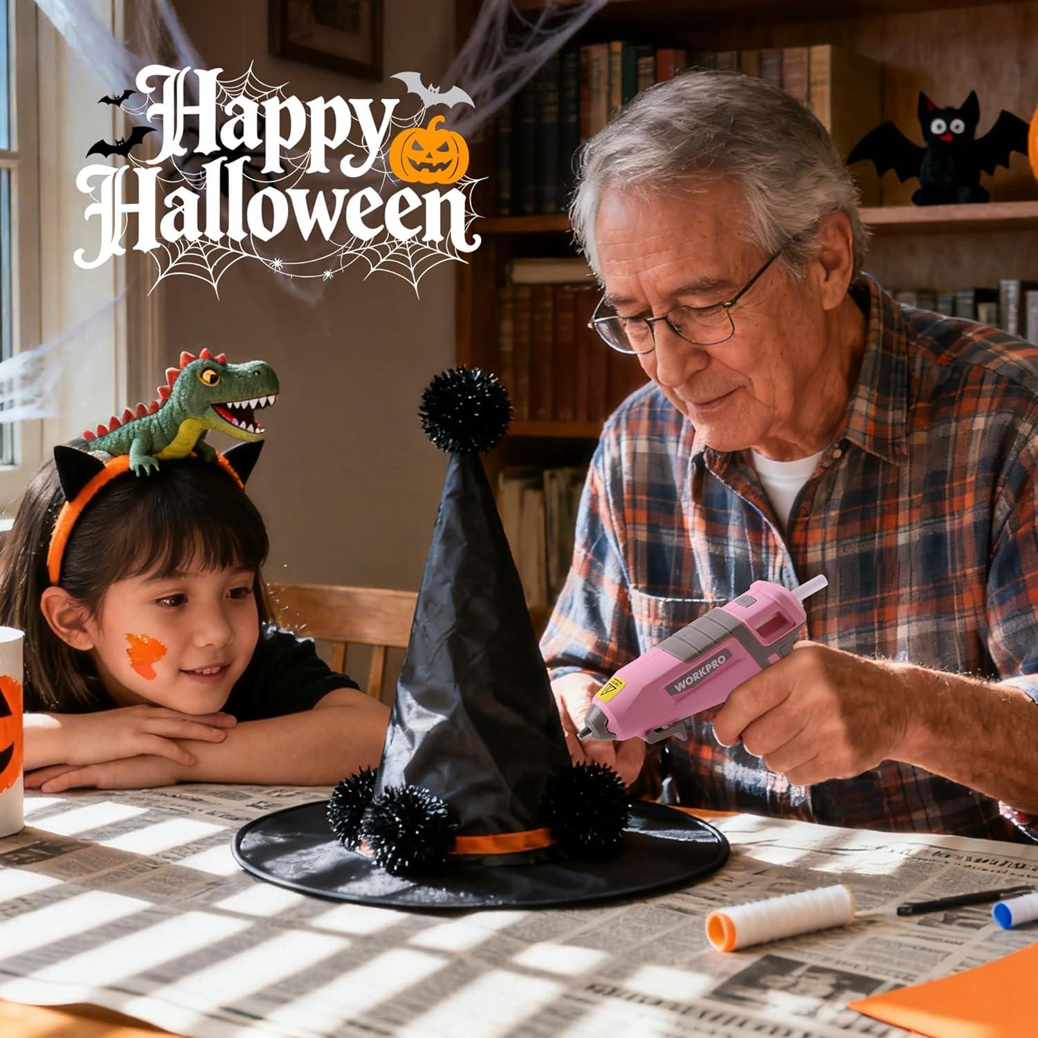 Pistola de Pegamento Caliente Inalámbrica WORKPRO 3.6V Rosa