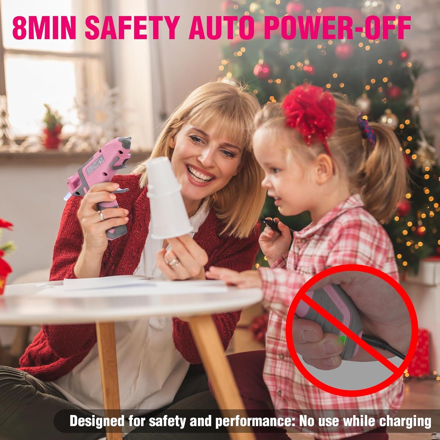 Pistola de Pegamento Caliente Inalámbrica WORKPRO 3.6V Rosa