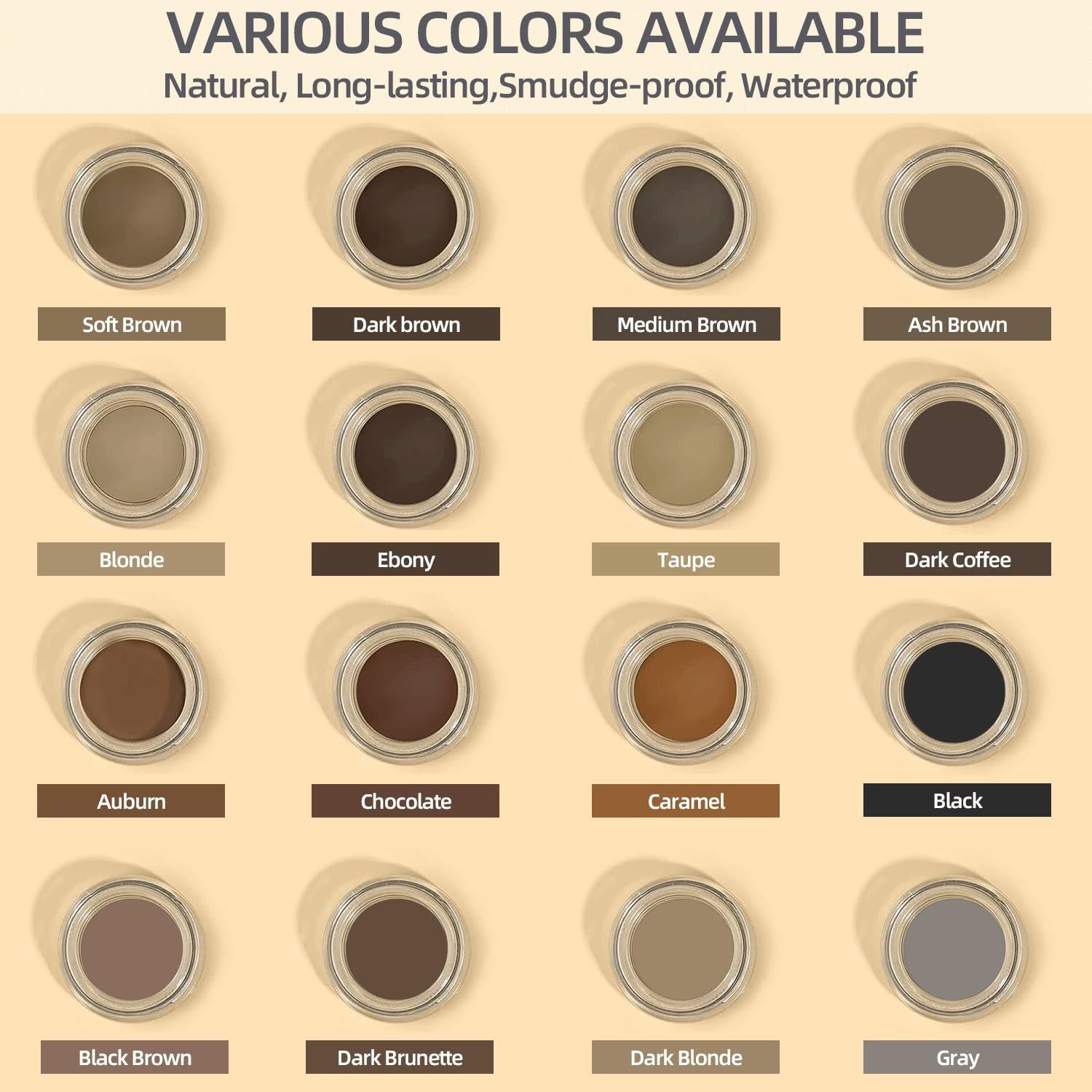 Pomada para Cejas LAVONE - Impermeable y Duradera - Rubio Ceniza