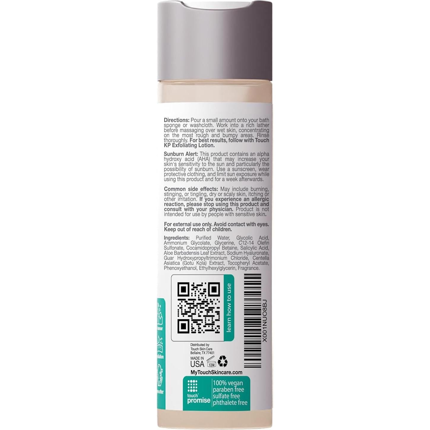 Jabón Corporal Exfoliante Touch KP 236.6 ml Ácido Glicólico