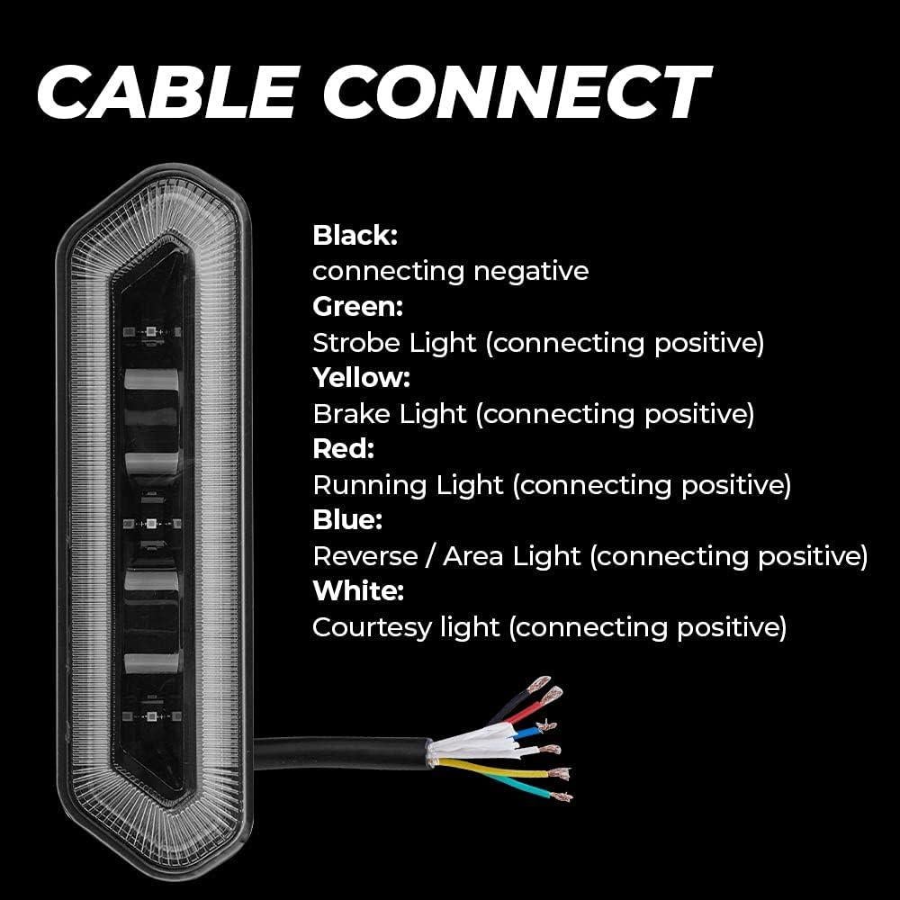KEMIMOTO Luz LED Trasera UTV 5 Modos 18W Impermeable