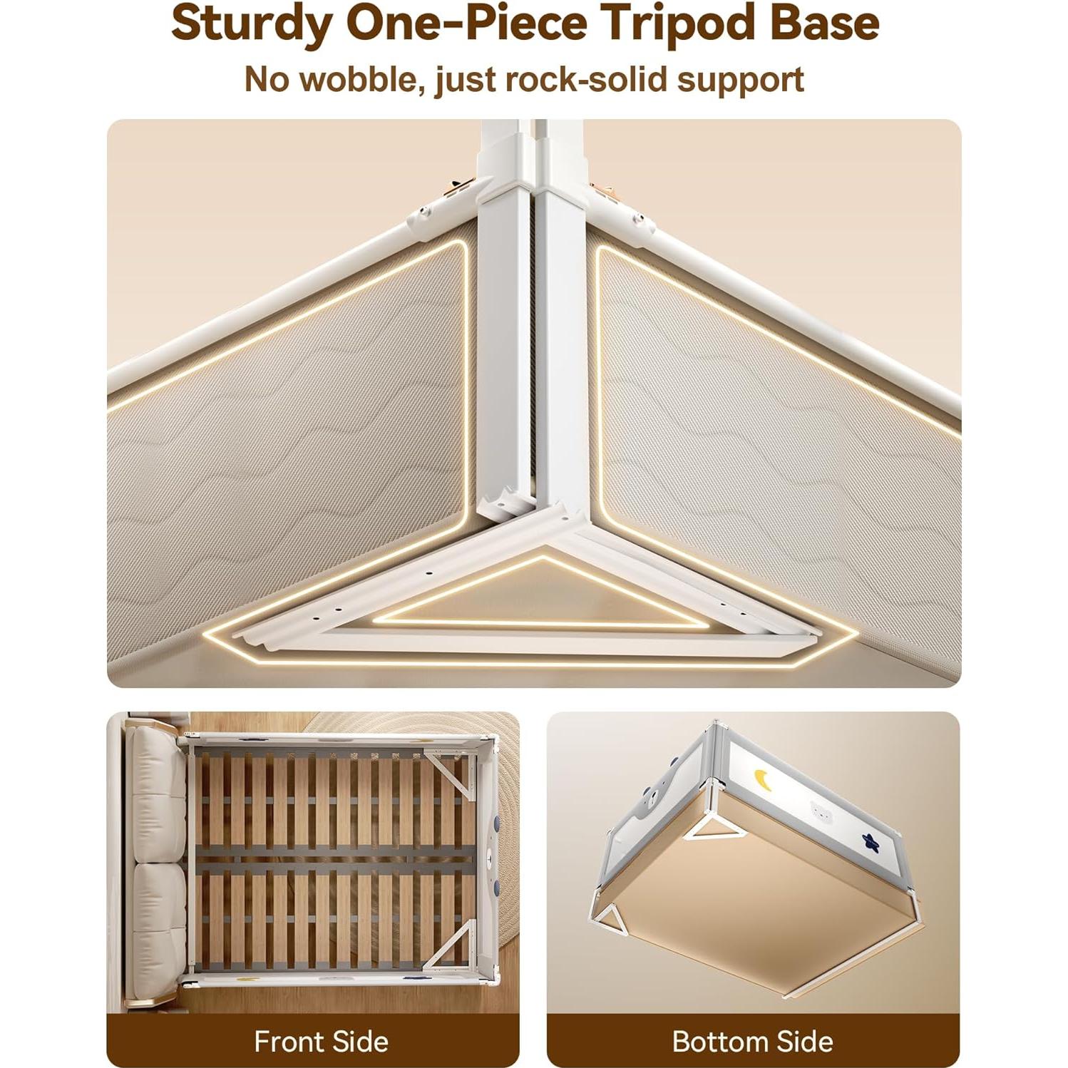 Barandillas de Cama 3 Piezas ONEYA BABY Oso Gris Ajustables