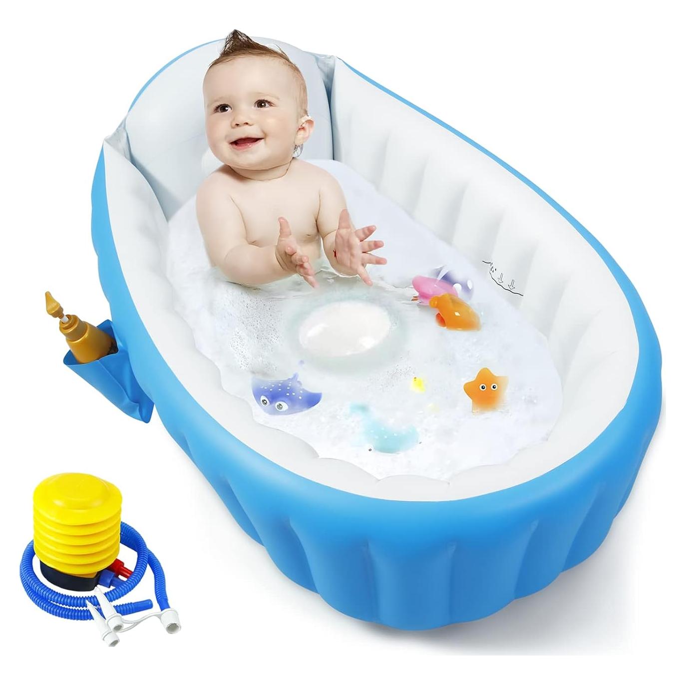 Bañera Inflable PandaEar para Bebés 6-36 meses Azul