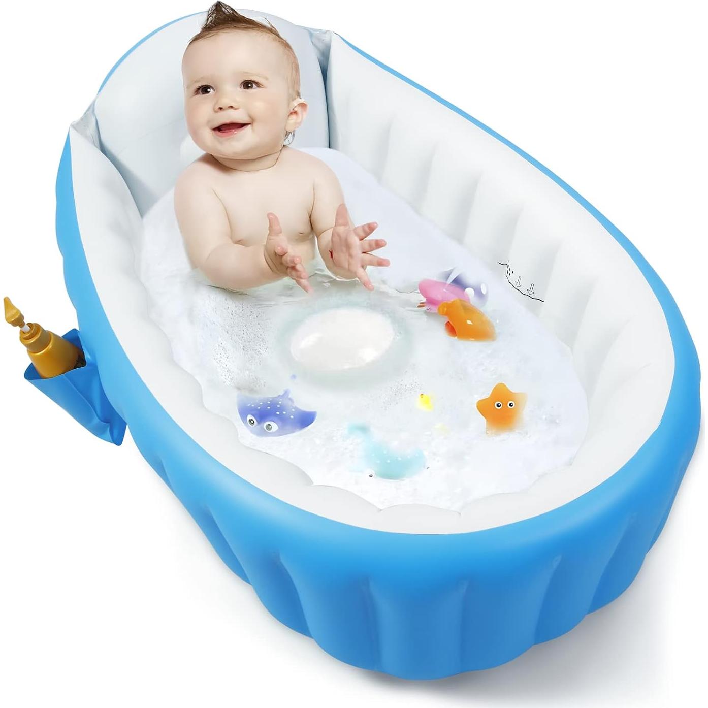 Bañera Inflable PandaEar para Bebés 6-36 meses Azul