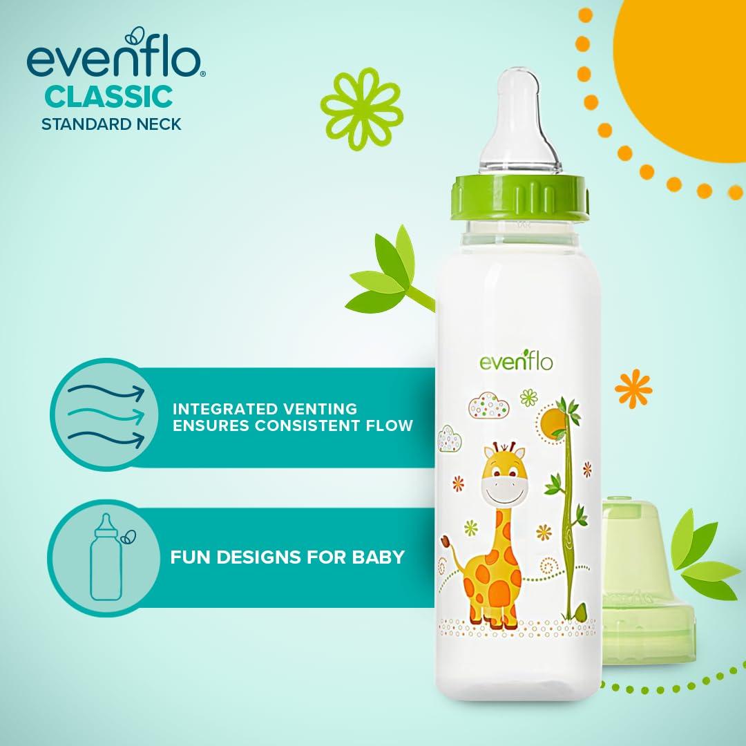 Botellas Estándar Evenflo Feeding Classic Prints 8 Oz - Paquete de 12
