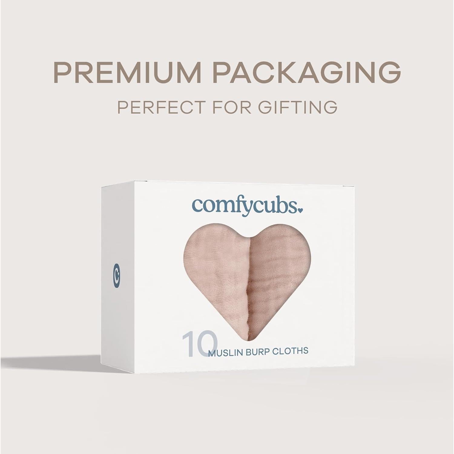 Paños de Eructo Comfy Cubs 10 Unidades 50.8x25.4cm Algodón Rosa