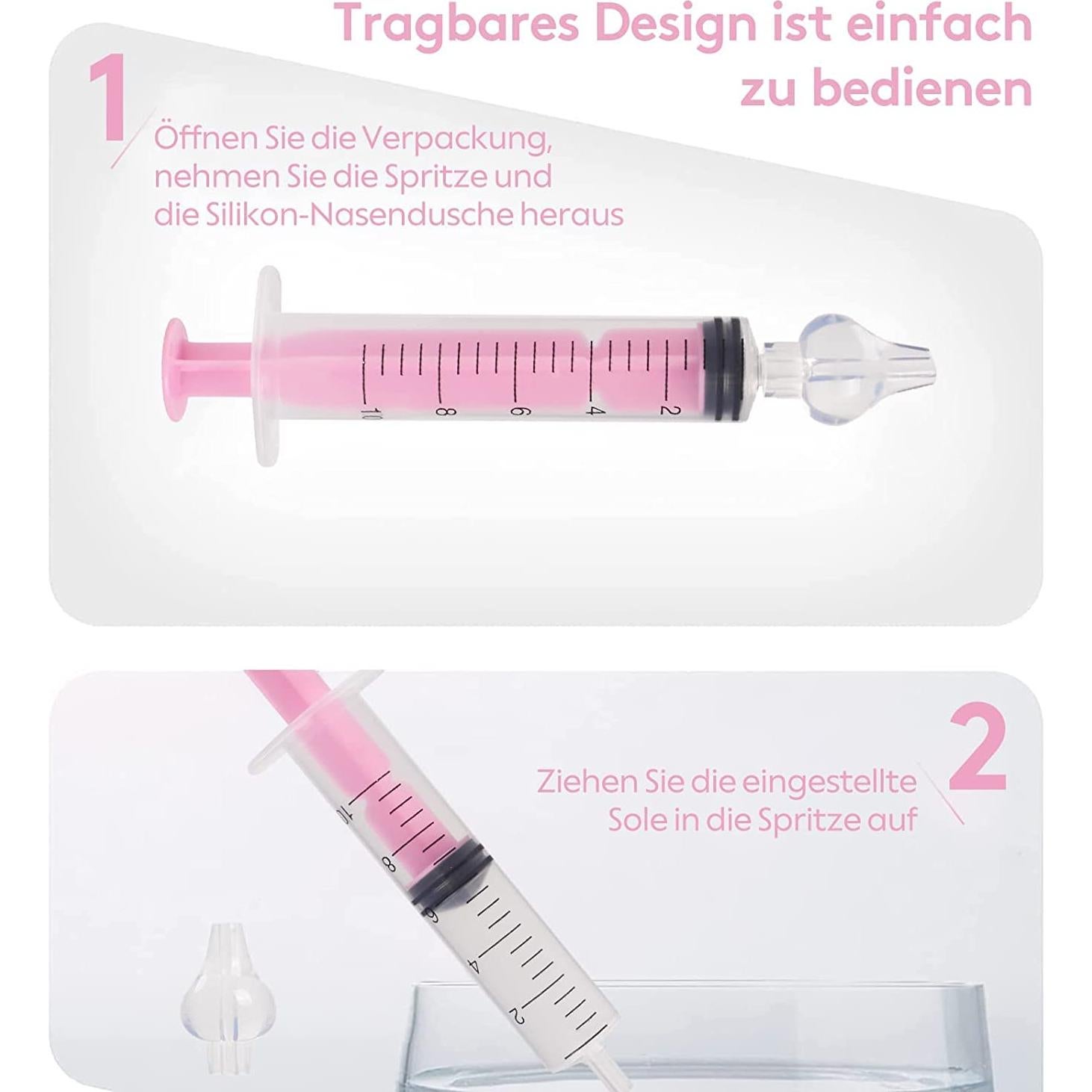 Aspirador Nasal para Bebés WAONIQ - Jeringa 10ml Silicona Rosa