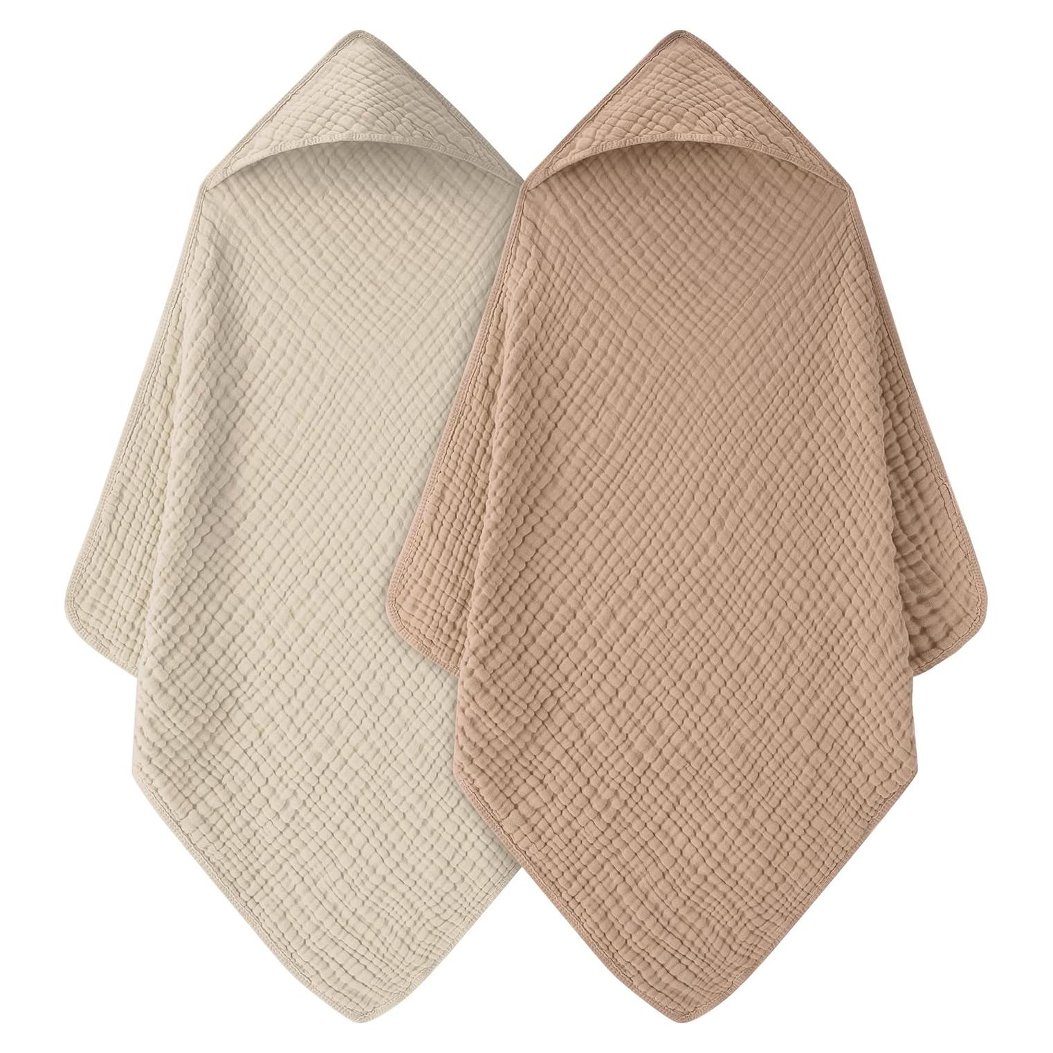 Toallas con Capucha FIEMOL de Algodón Muselina 81x81 cm - Paquete de 2