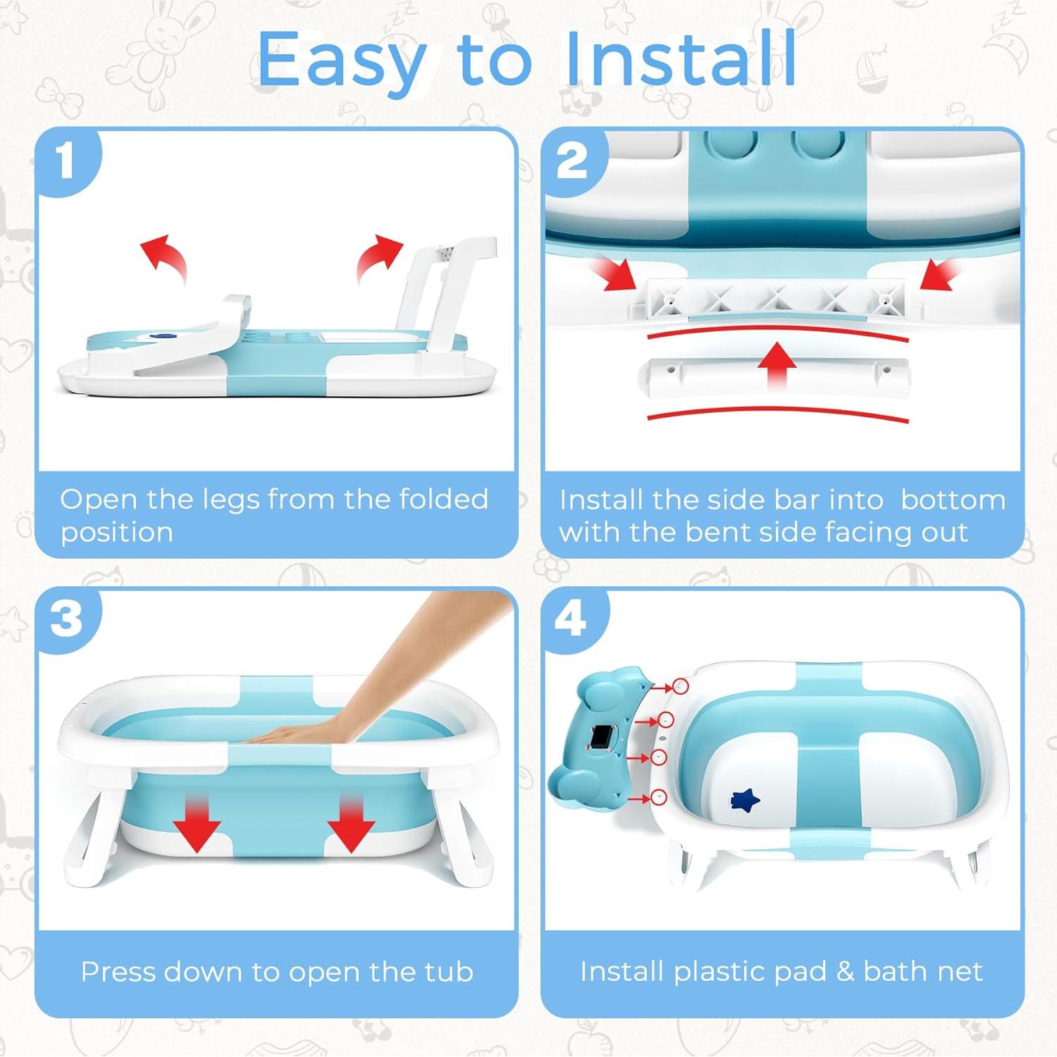 Bañera Plegable para Bebés Bunwag Azul 0-24 Meses 25L