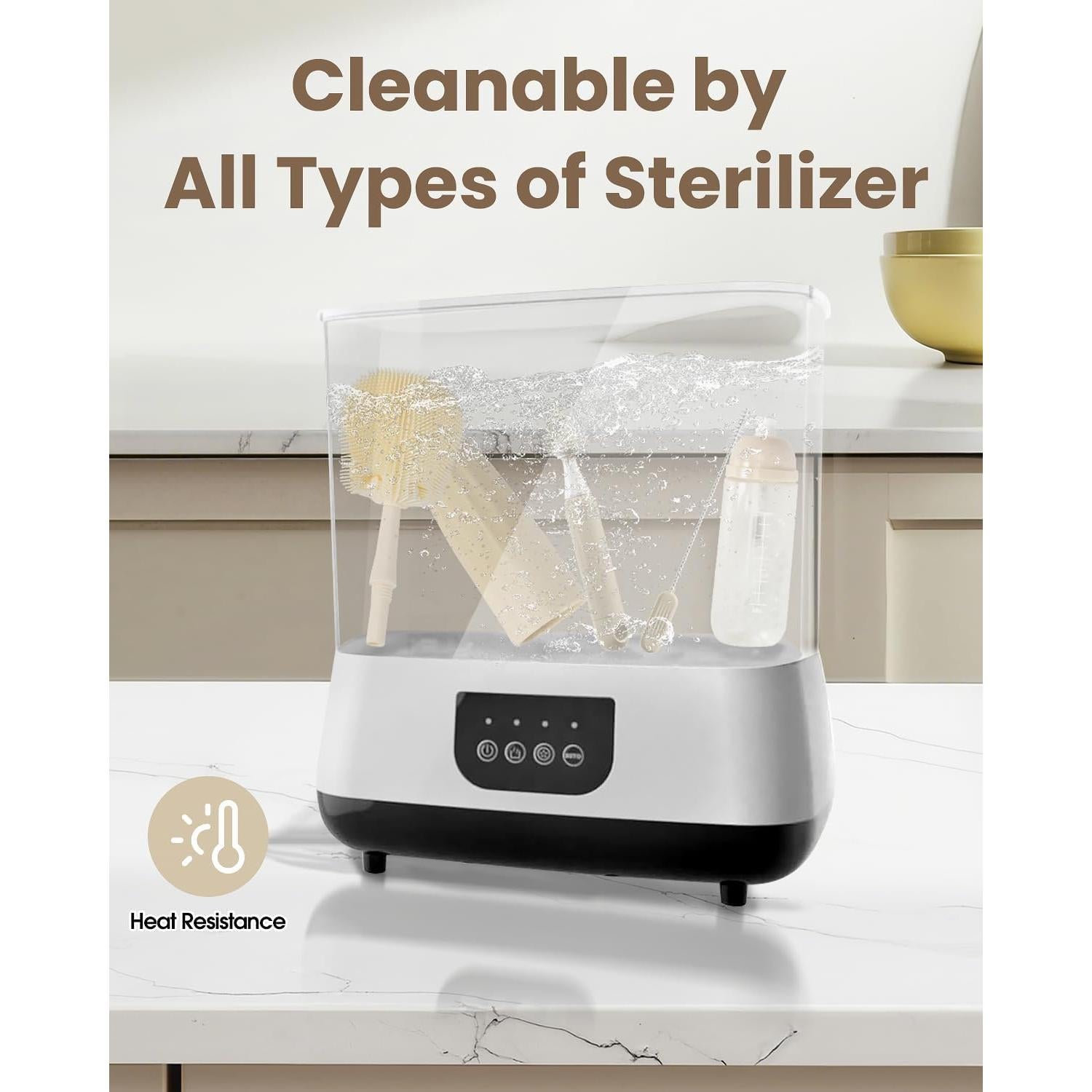 Juego de Cepillos para Biberones Baobrava - 5 Piezas con Dispensador