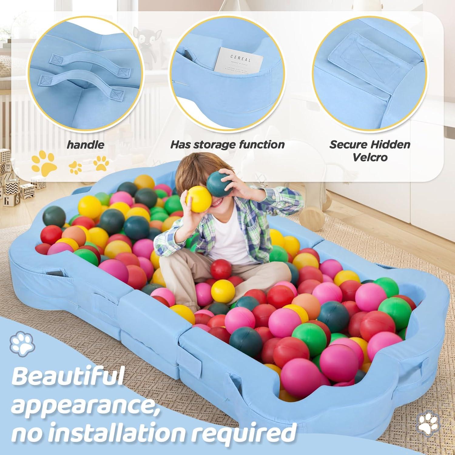 Cama Portátil para Niños Mmucco 140x87 cm Azul Suave