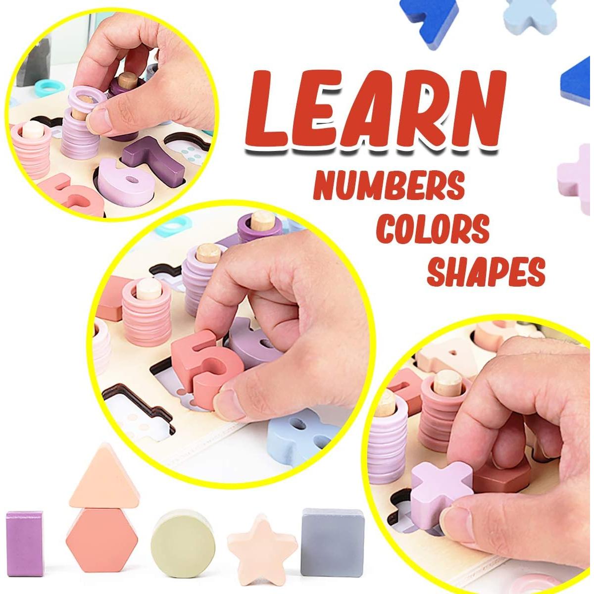 Puzzle de Madera Montessori CozyBomB - Juguete Educativo 3 en 1