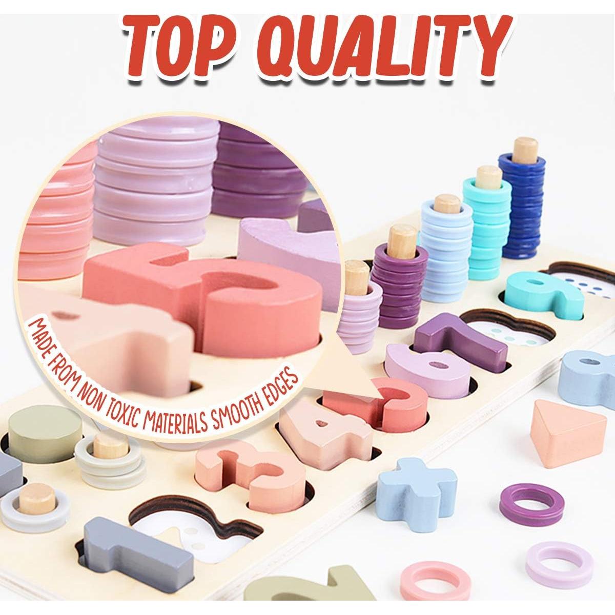 Puzzle de Madera Montessori CozyBomB - Juguete Educativo 3 en 1