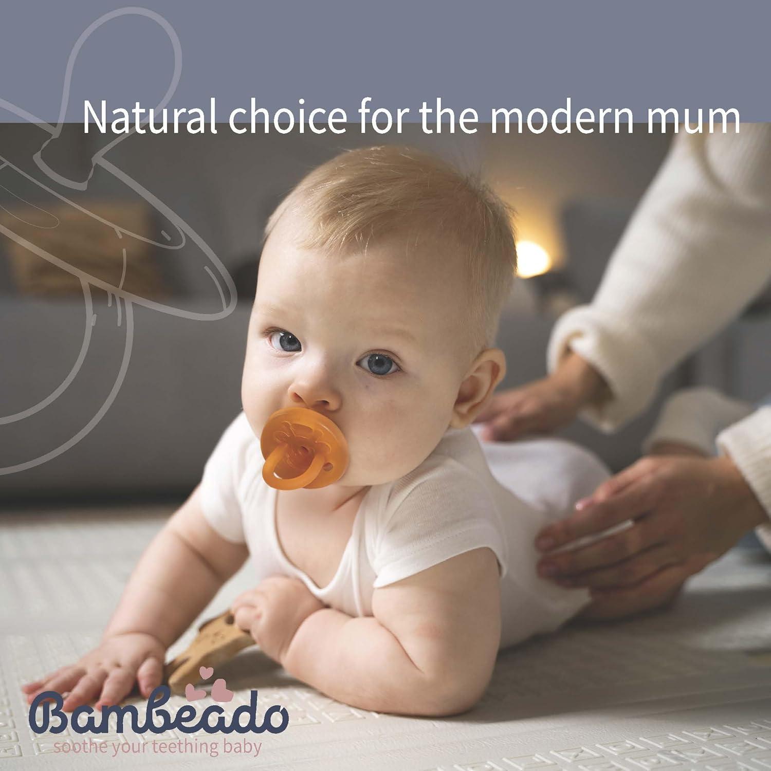 Chupete y Mordedor PaciBamber de Ámbar y Caucho Natural 2u