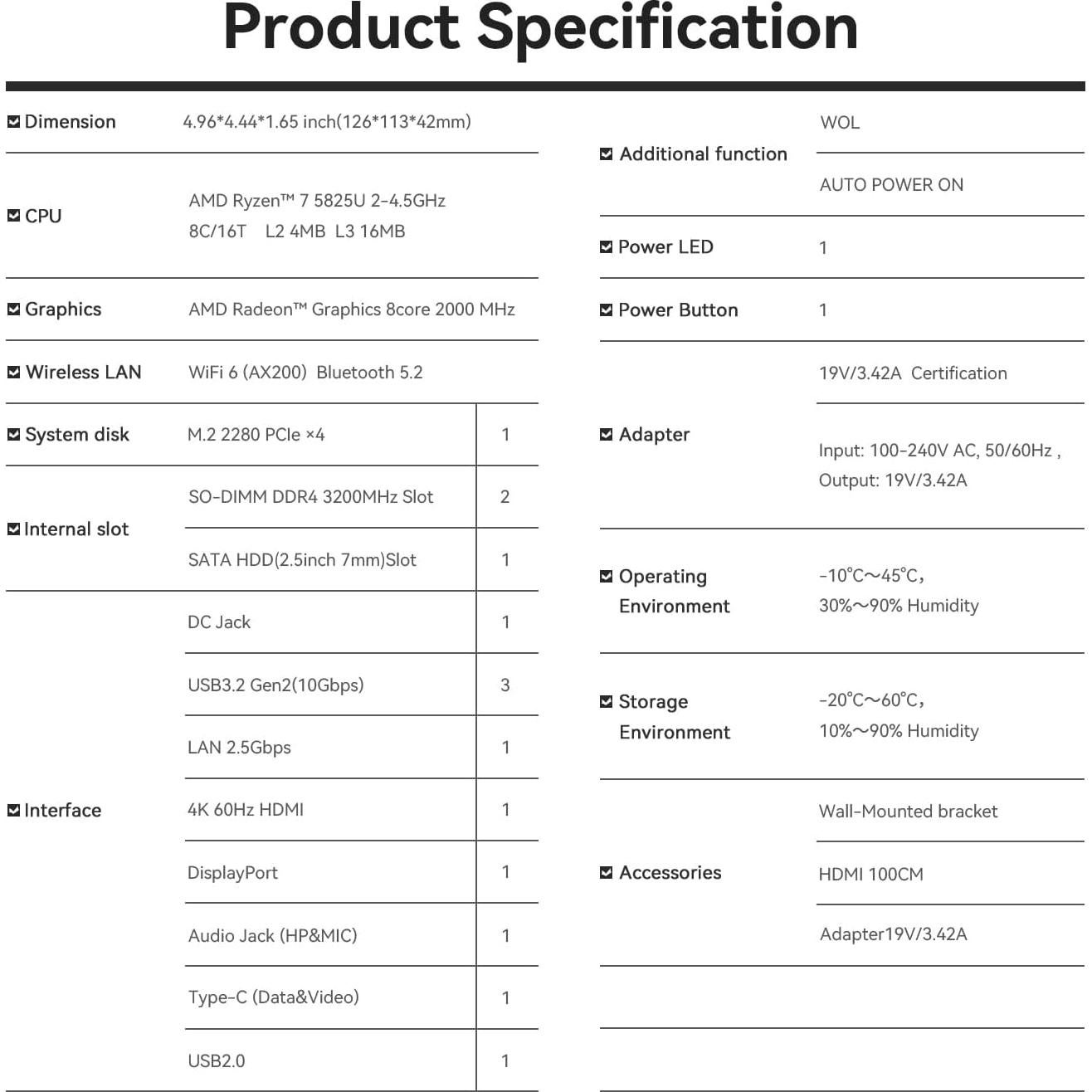 Mini PC Beelink SER5 PRO Ryzen 7 5825U 16GB RAM 500GB SSD