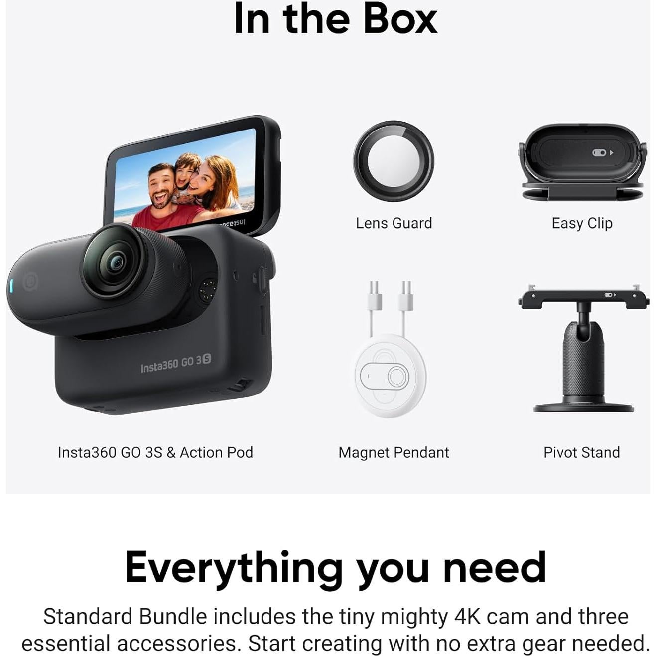 Cámara de Vlogging Insta360 GO 3S 64GB Negra 4K Impermeable