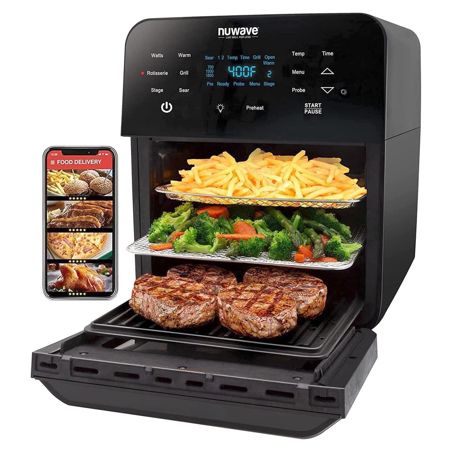 Horno de Freír al Aire Nuwave Brio 15.5Qt XL Acero Inoxidable