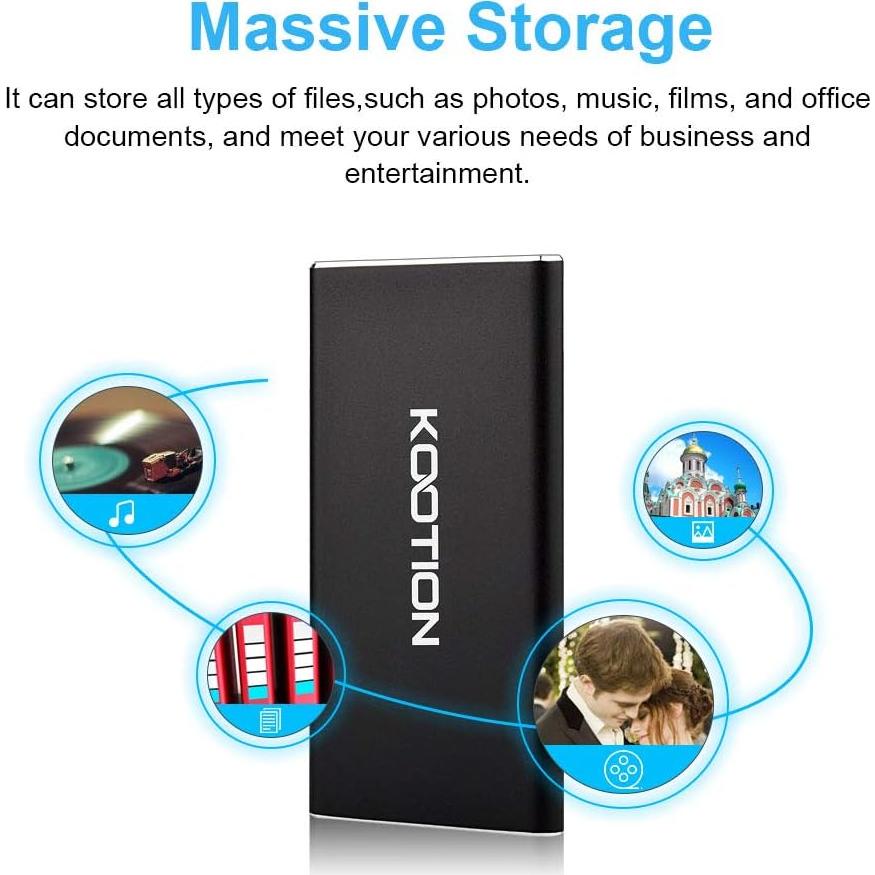 Disco Duro Externo KOOTION 250GB USB 3.1 Portátil