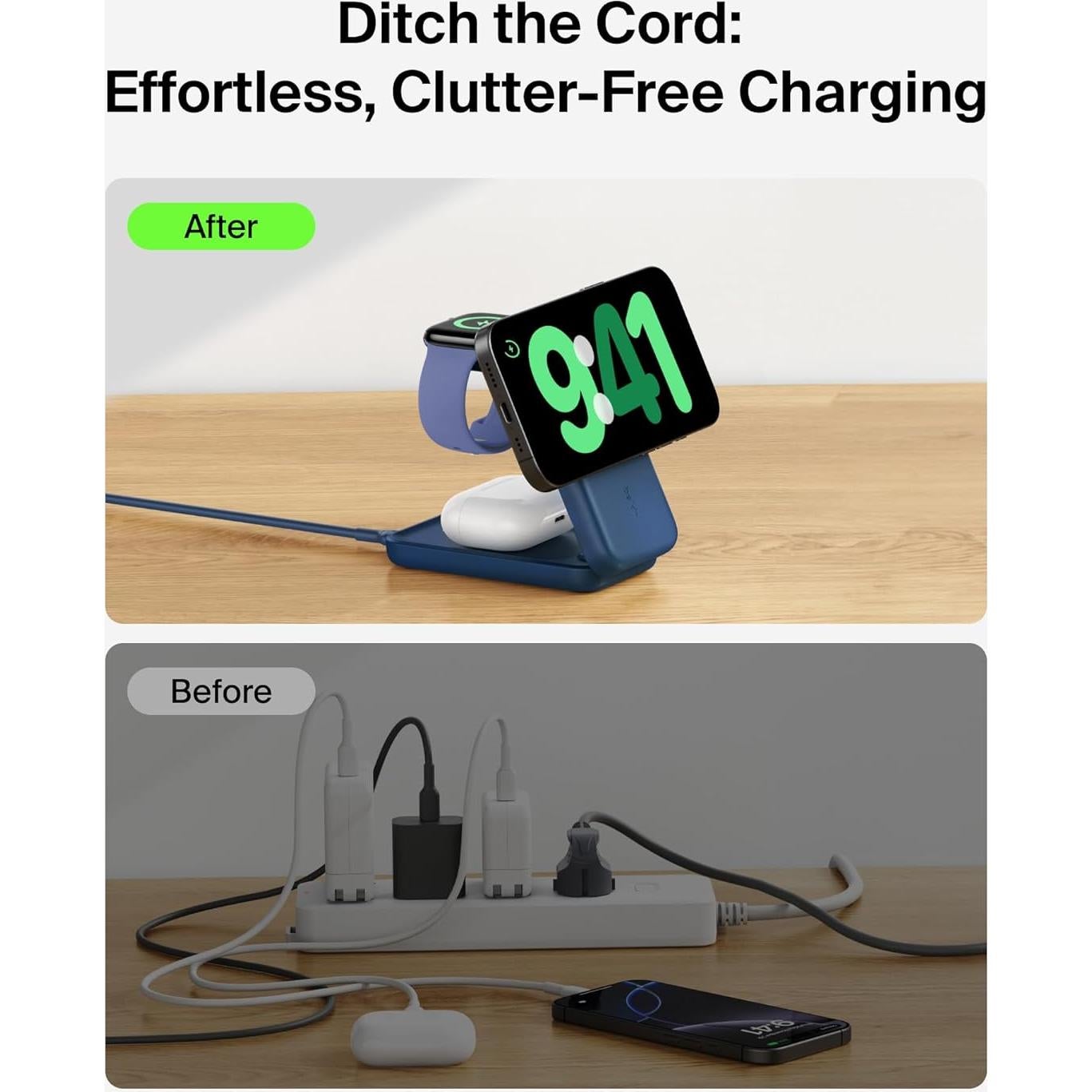 Cargador Inalámbrico 3-en-1 Belkin MagSafe 25W para iPhone