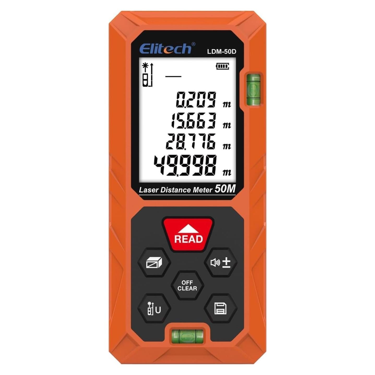 Medidor de Distancia Láser Elitech LDM-50D 50m Precisión ±2mm