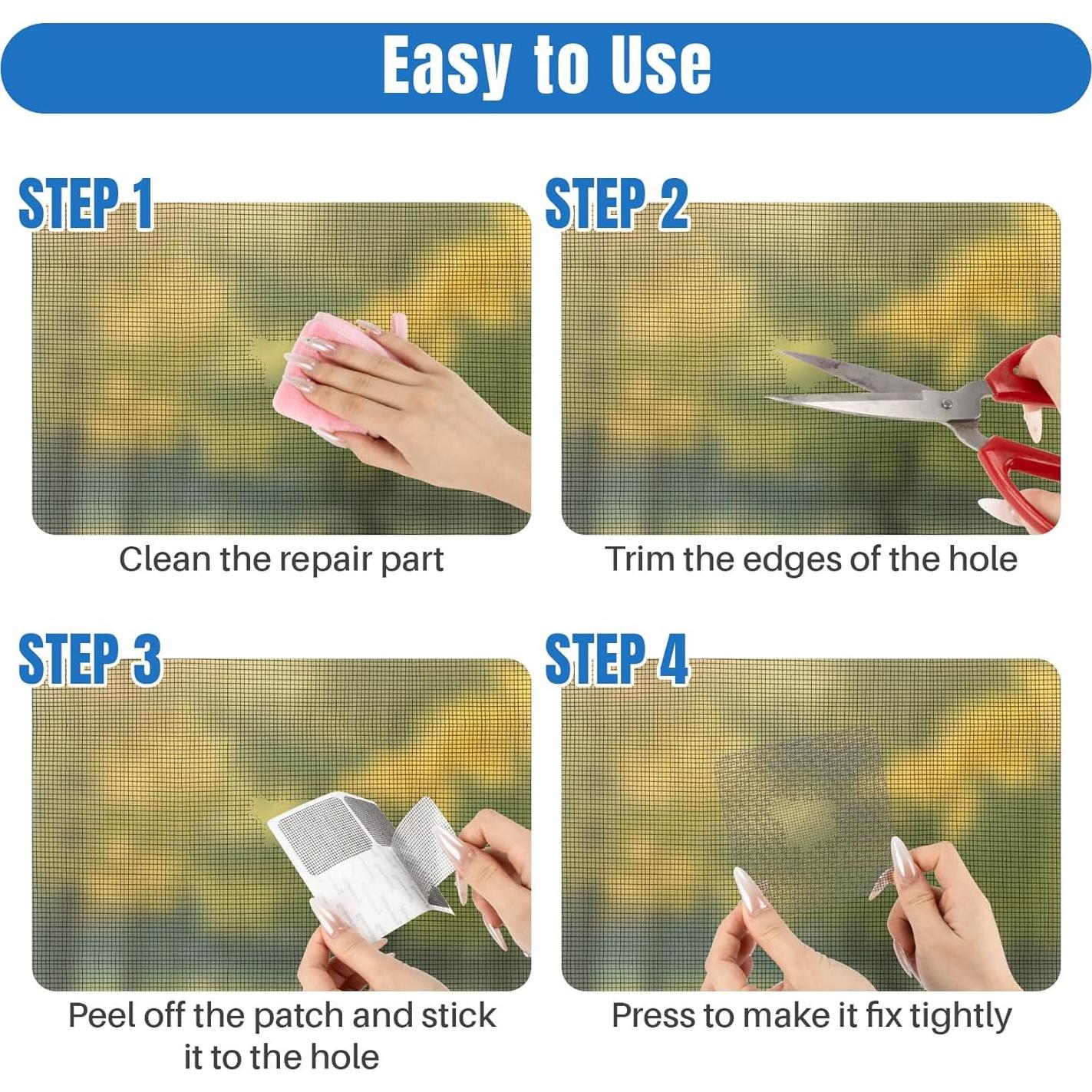 Kit de Reparación de Pantallas de Ventana XX-Parches, 16 Hojas