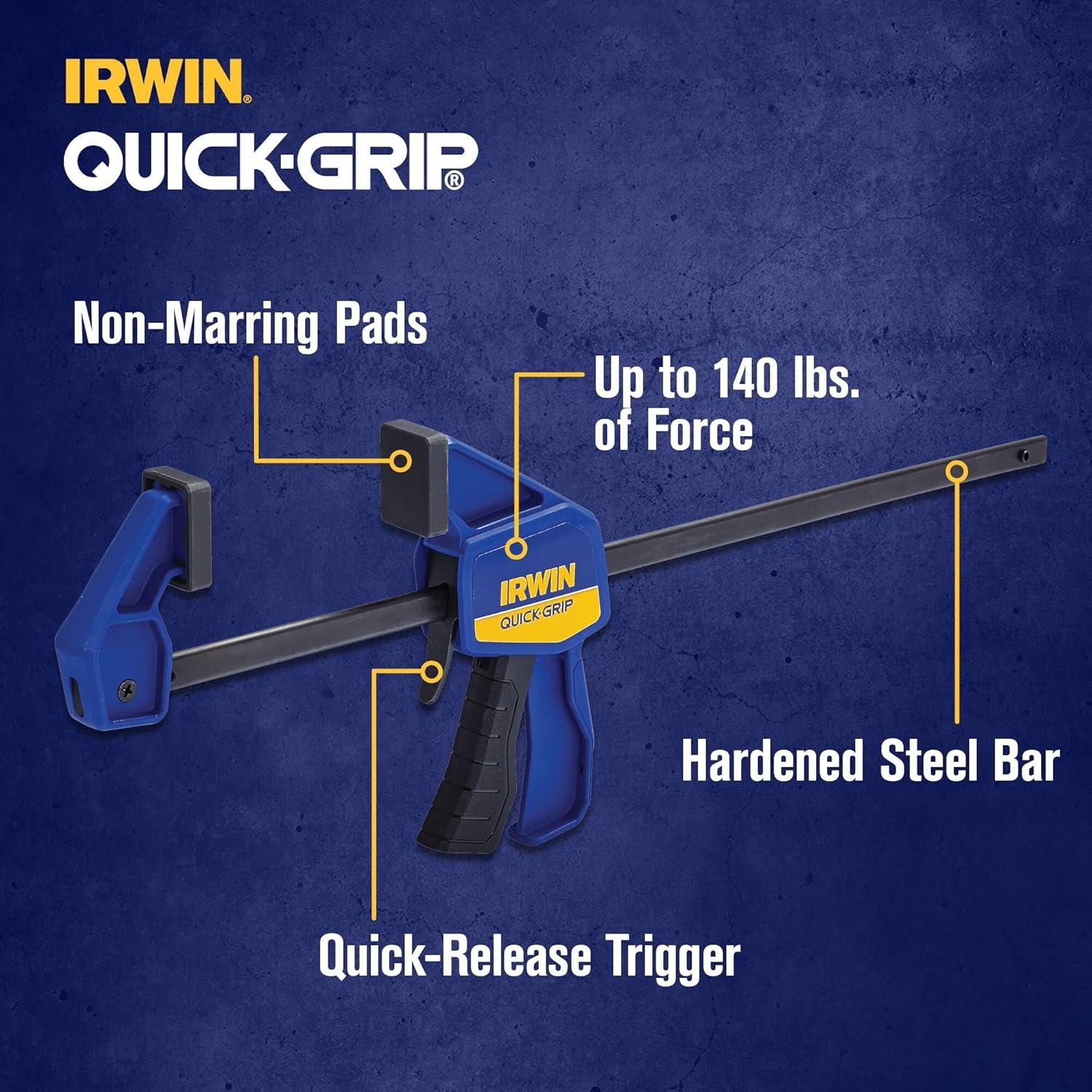 Grapas de barra IRWIN QUICK-GRIP, paquete de 6, 140 lbs