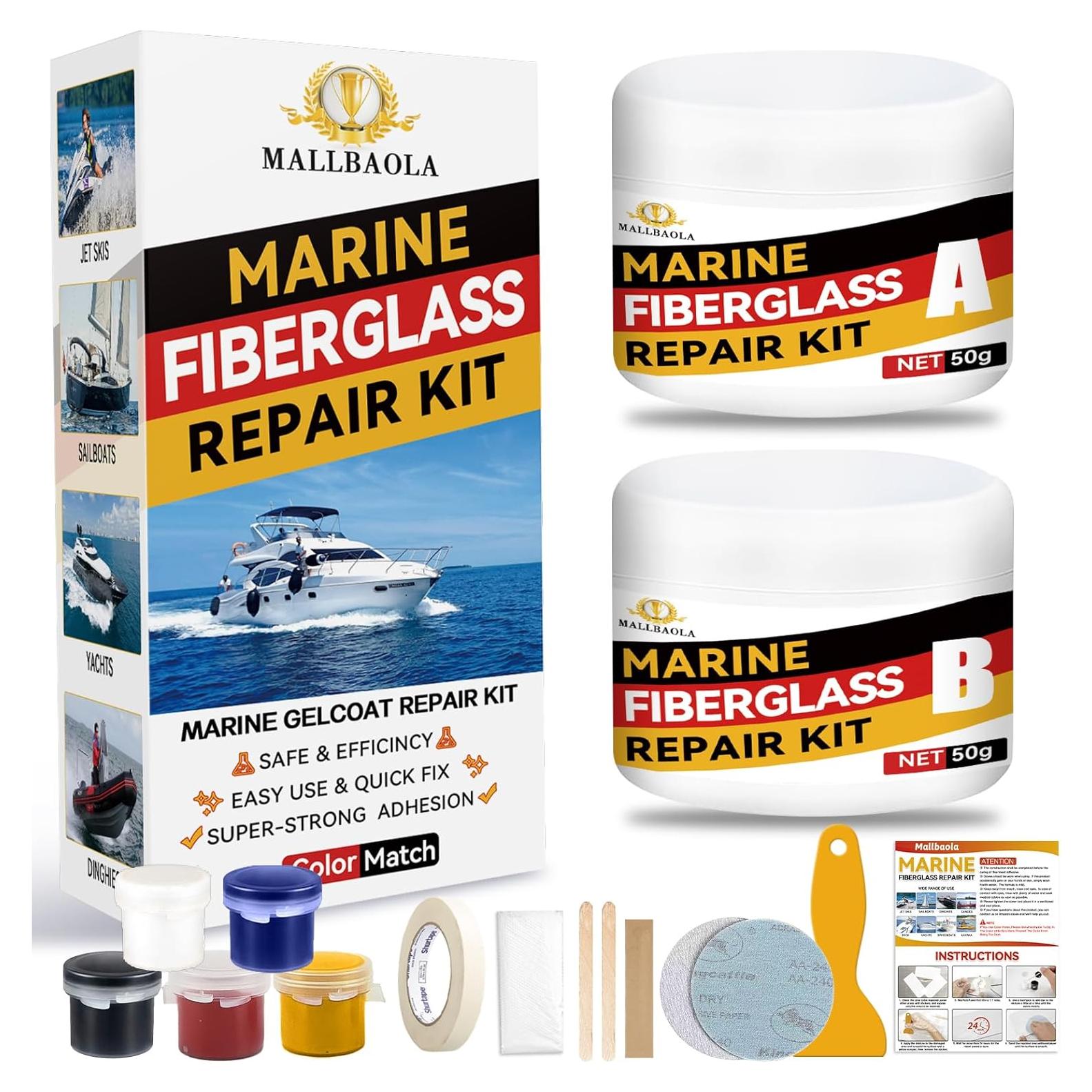 Kit de Reparación de Fibra de Vidrio Mallbaola - 5 Colores