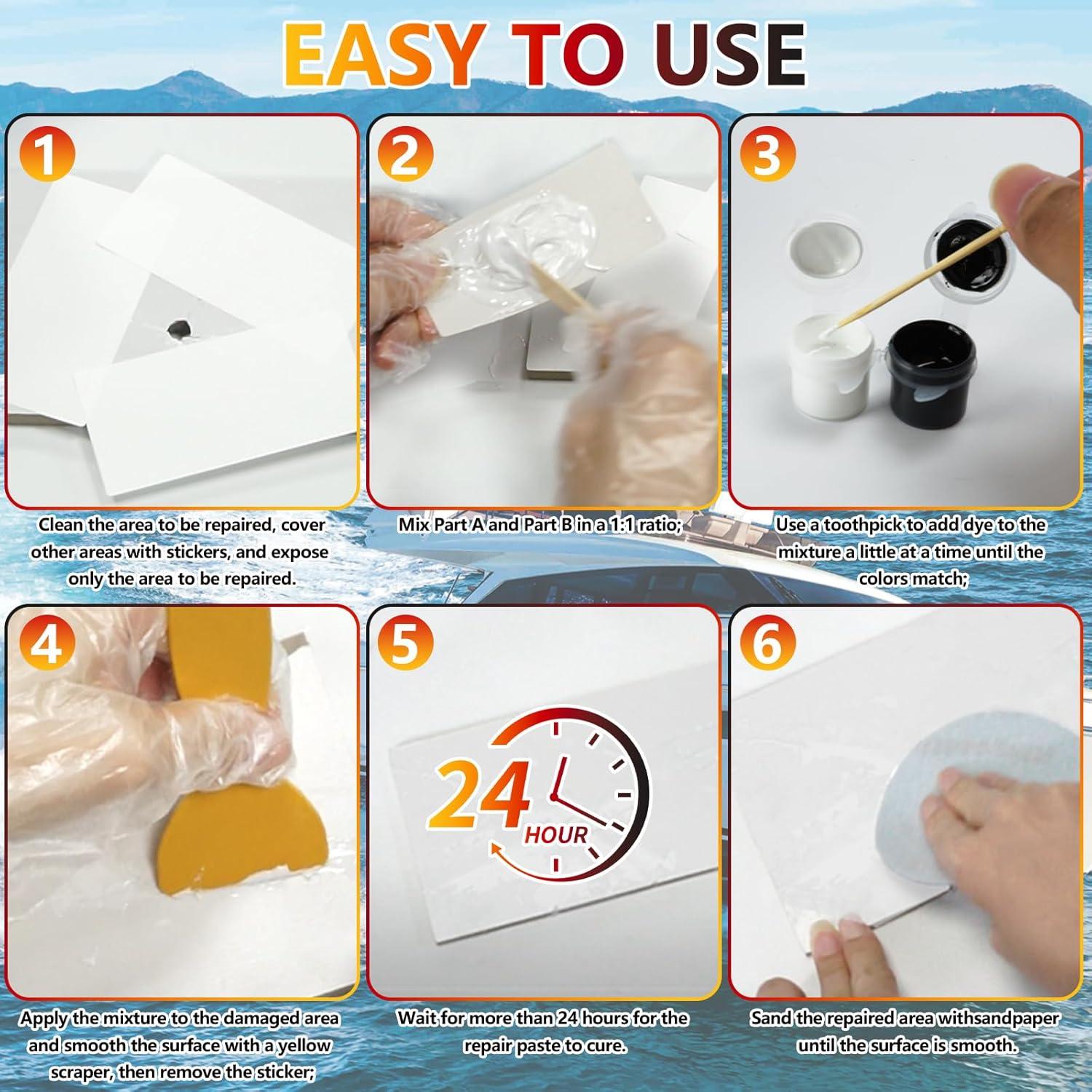 Kit de Reparación de Fibra de Vidrio Mallbaola - 5 Colores