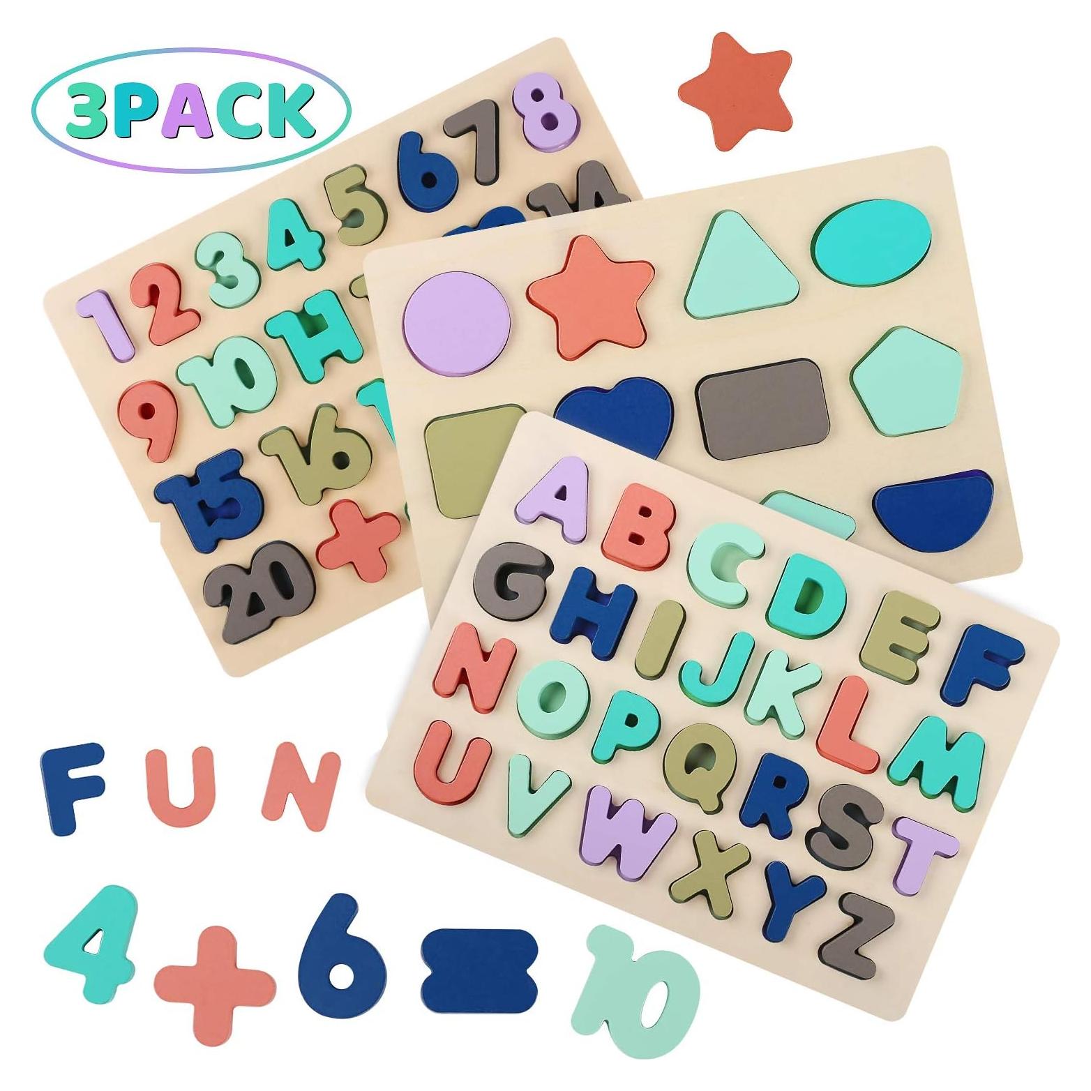 Rompecabezas de Madera 3 en 1 Kesletney para Niños 3 a 6 Años