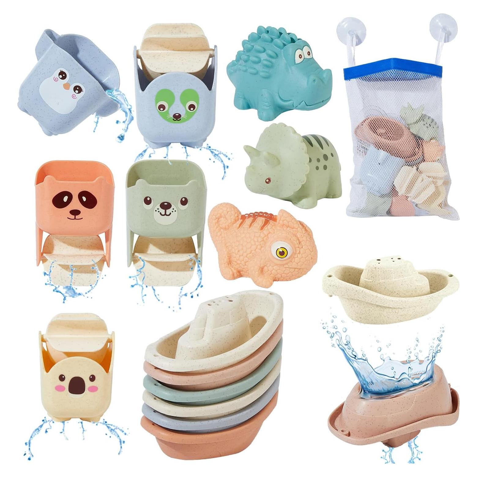 Juguetes de baño AMCHSURI 14 piezas para bebés 6-15 meses