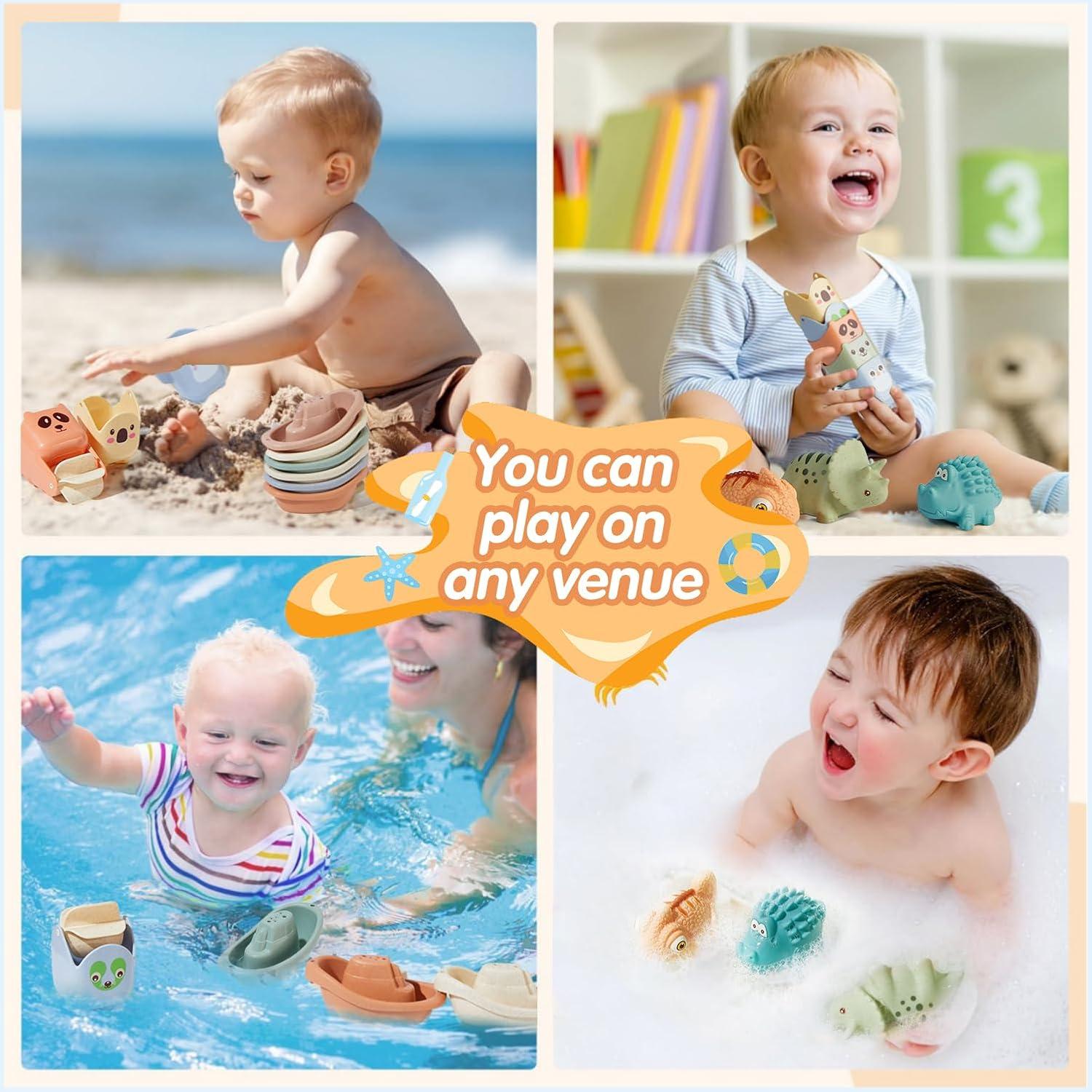 Juguetes de baño AMCHSURI 14 piezas para bebés 6-15 meses