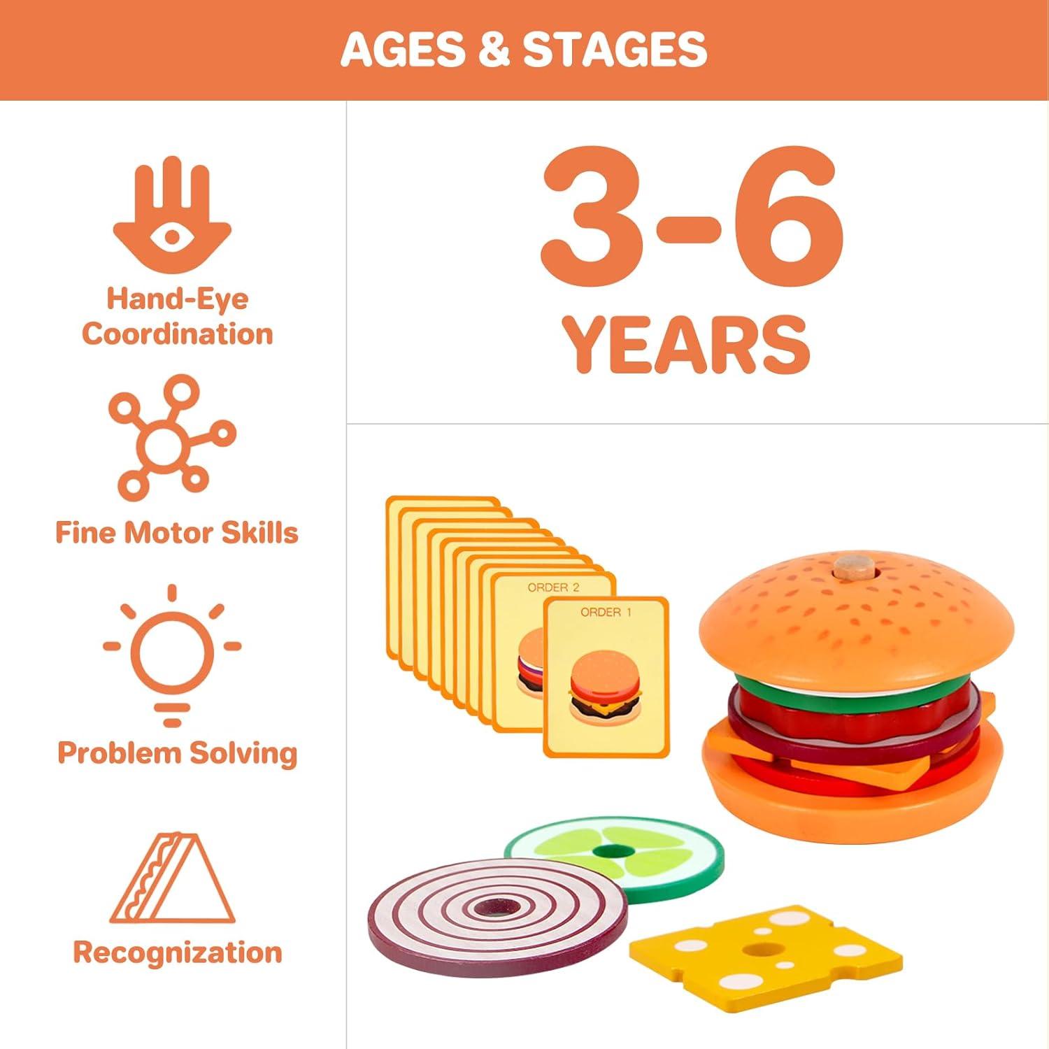 Juguete de Madera Hamburguesa Pajojoqa 10 cm Educativo