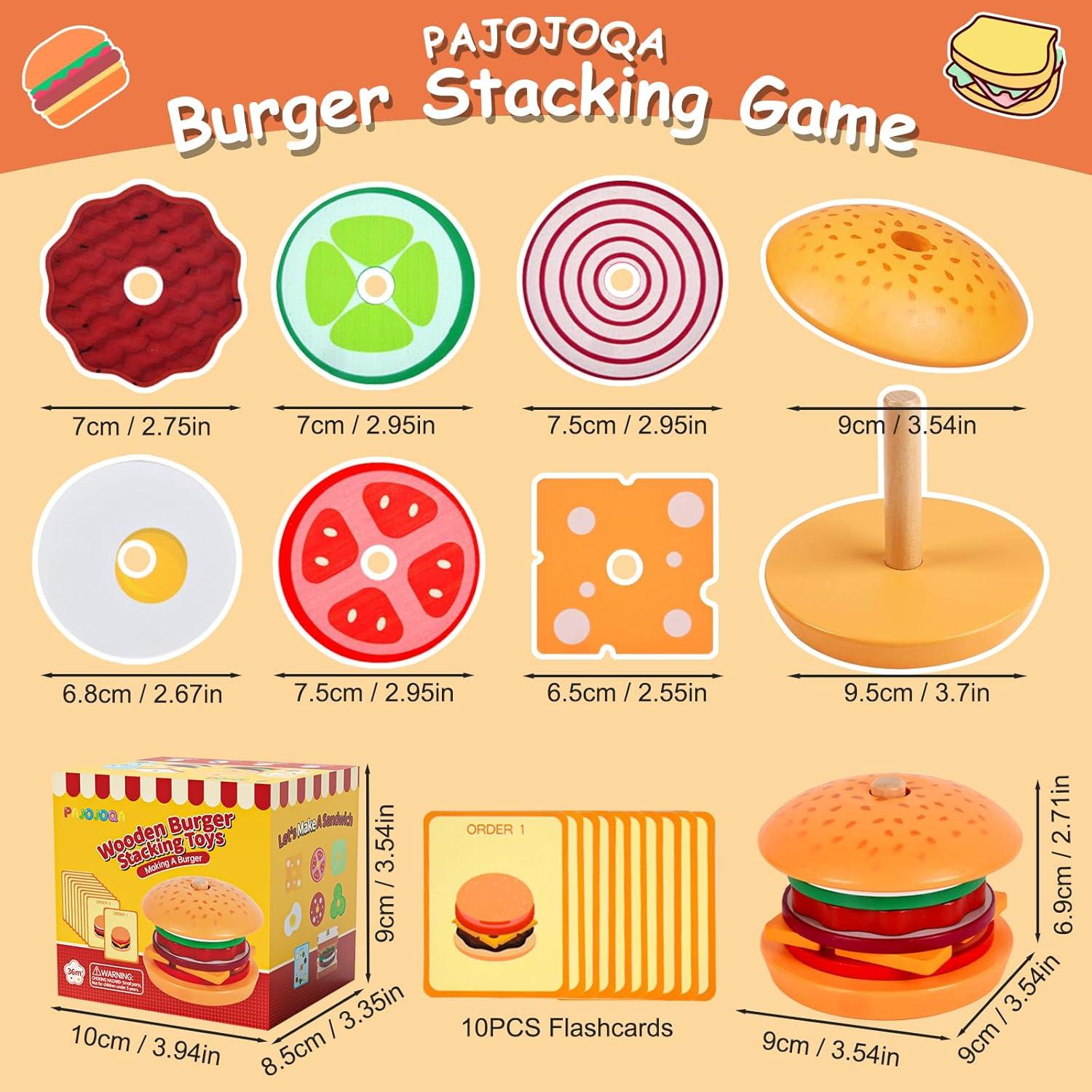 Juguete de Madera Hamburguesa Pajojoqa 10 cm Educativo