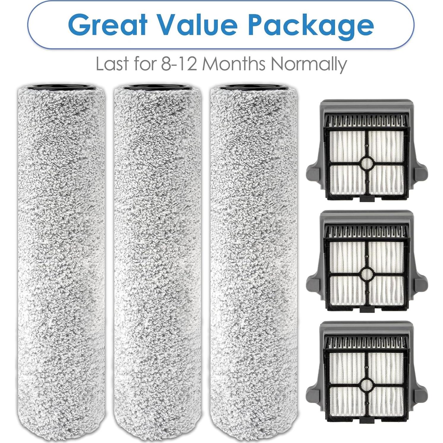 Rodillos y Filtros HEPA BRUVISH para Tineco S7 Pro/S6 - Paquete de 6