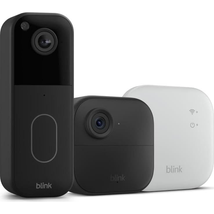 All-new Blink Video Doorbell + Outdoor 4 XR– Wireless smart security cameras, two-year battery life, go up to 400 feet from your home with extended range. Sync Module XR included.