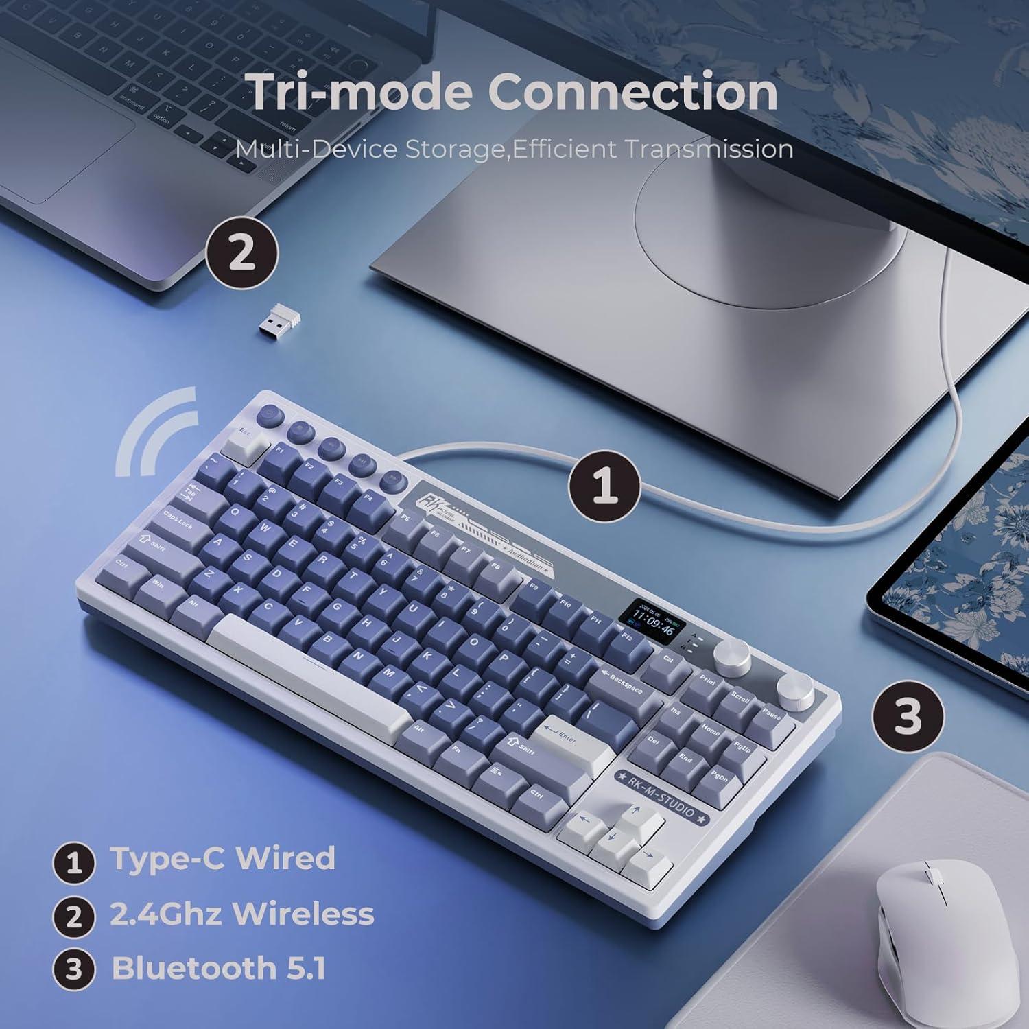 Teclado Mecánico Inalámbrico RK Royal Kludge M87 RGB 75%