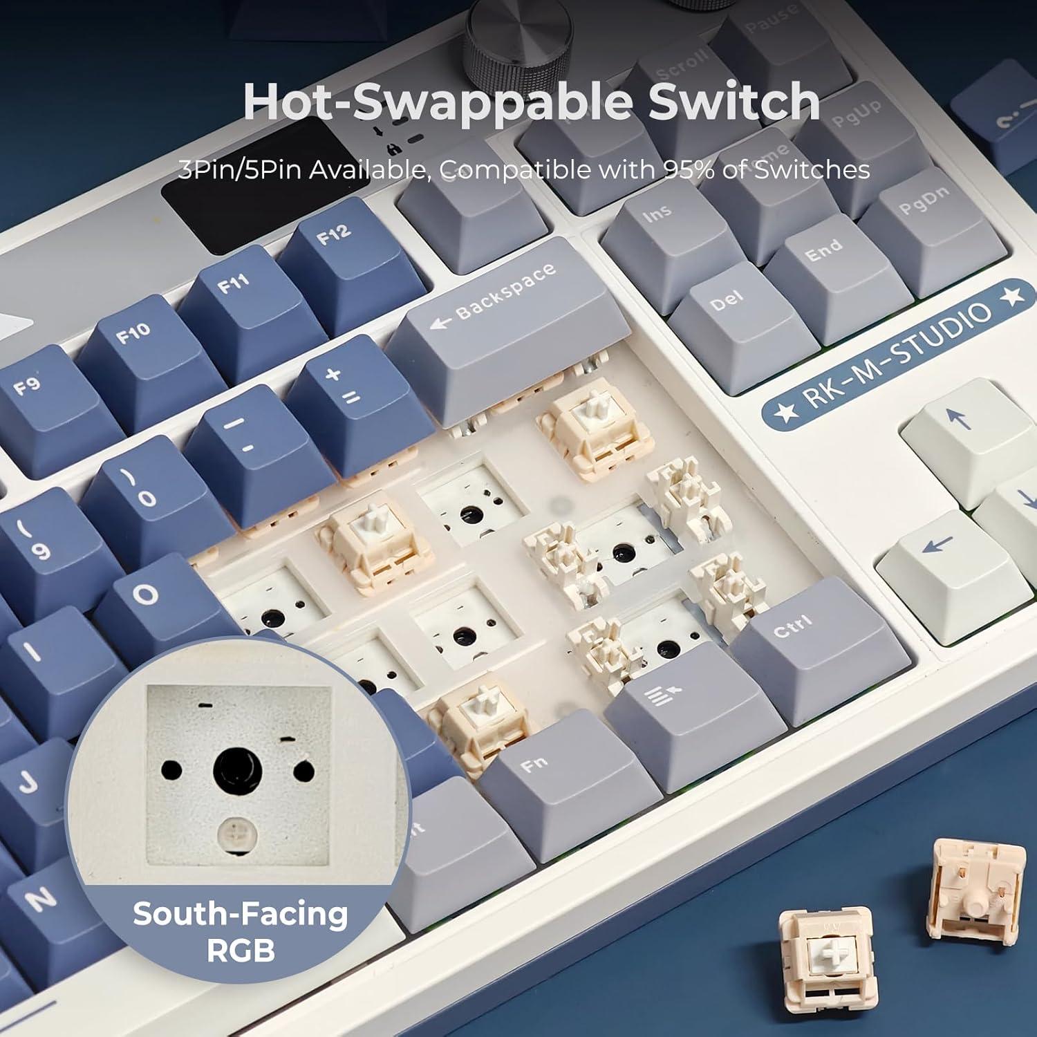 Teclado Mecánico Inalámbrico RK Royal Kludge M87 RGB 75%