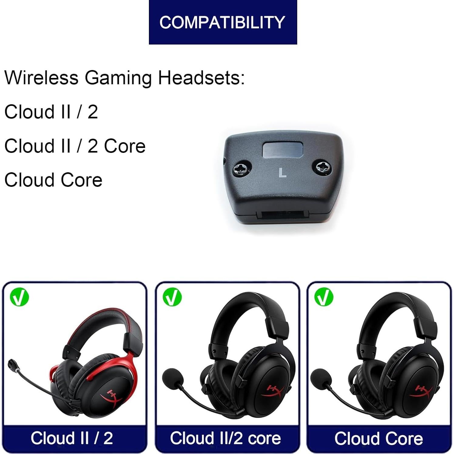 Clips de bisagra LYSvvx para auriculares HyperX Cloud II Izquierdo