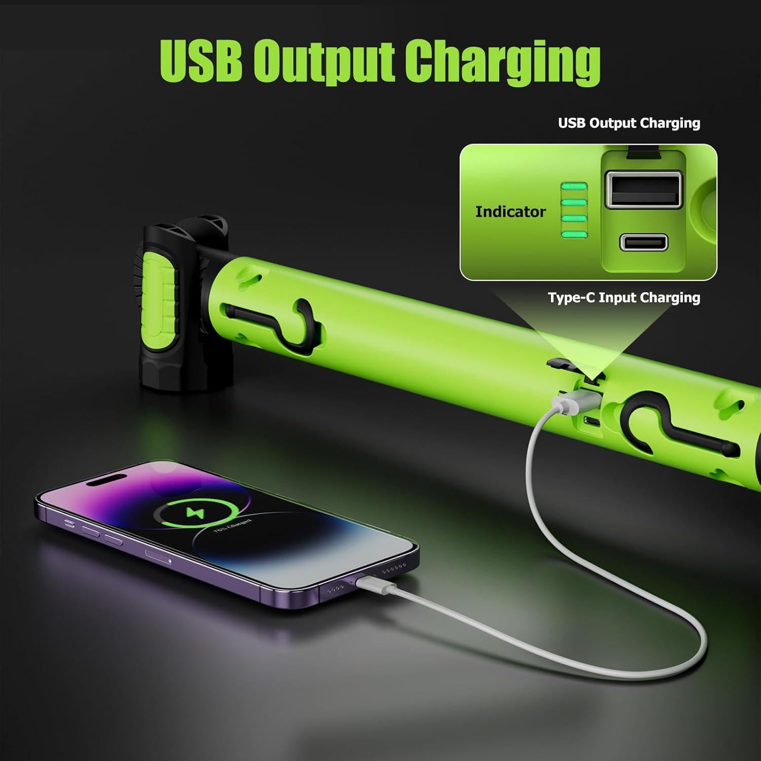 Luz de Trabajo LED Wokelux WL-WL02-GN 3000LM Recargable Verde